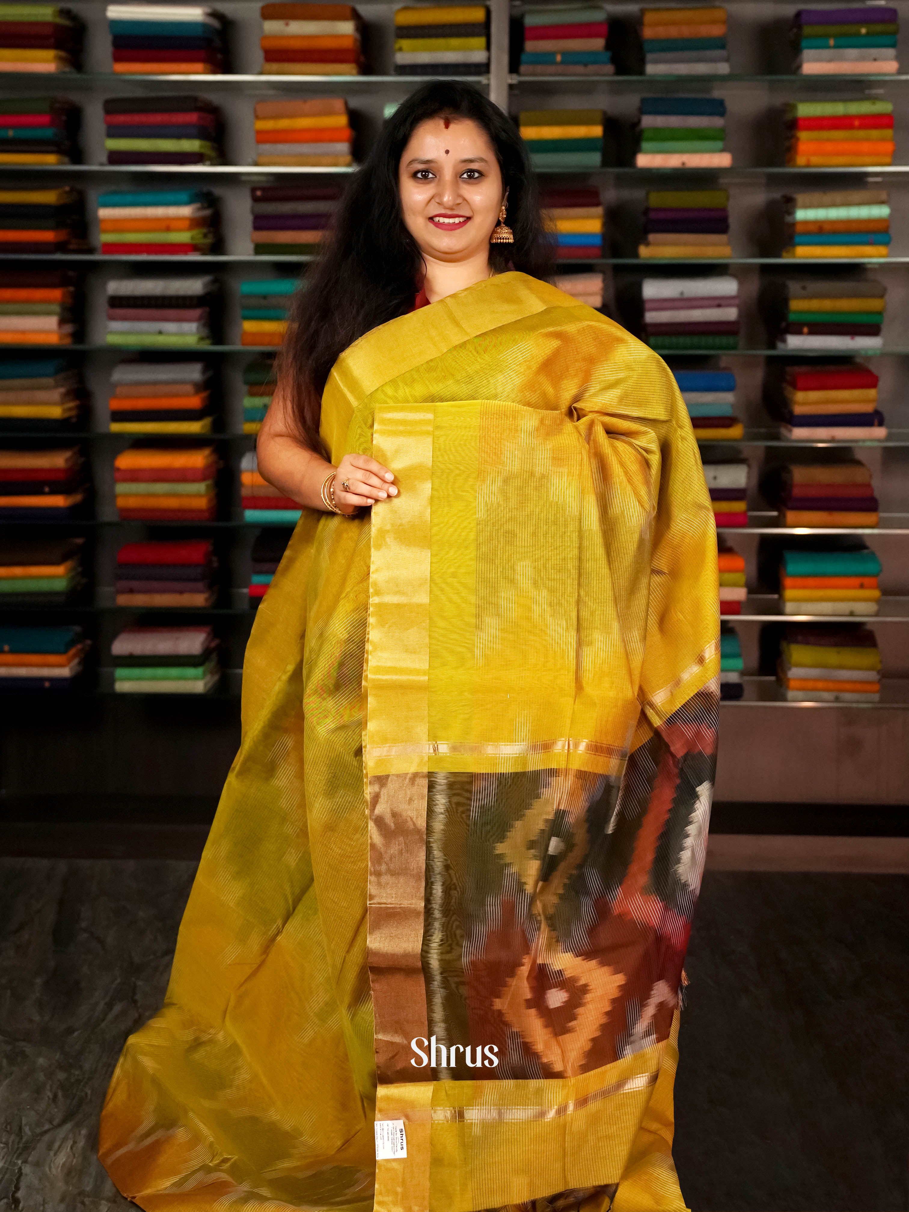 CHS10886 - Ikkat Kora Saree - Shop on ShrusEternity.com
