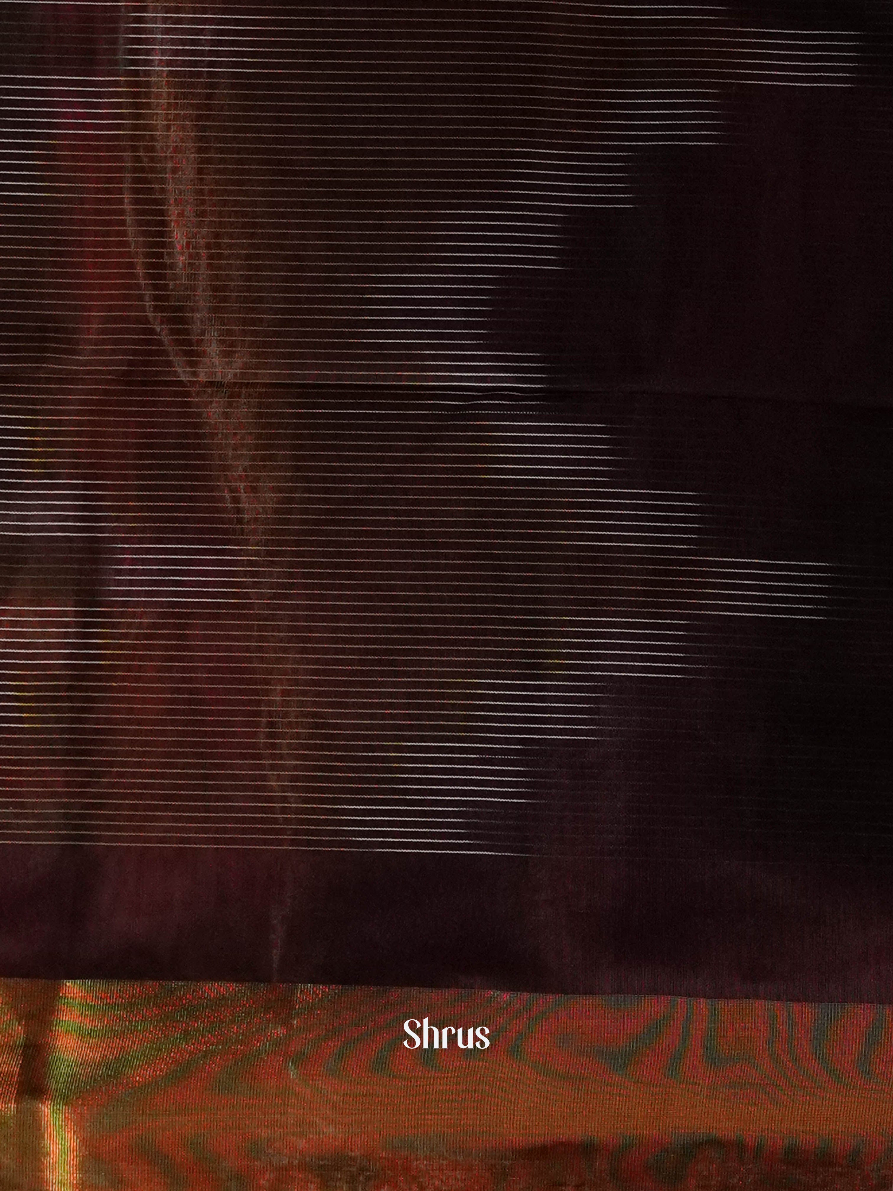 Brown - Ikkat Kora Saree - Shop on ShrusEternity.com