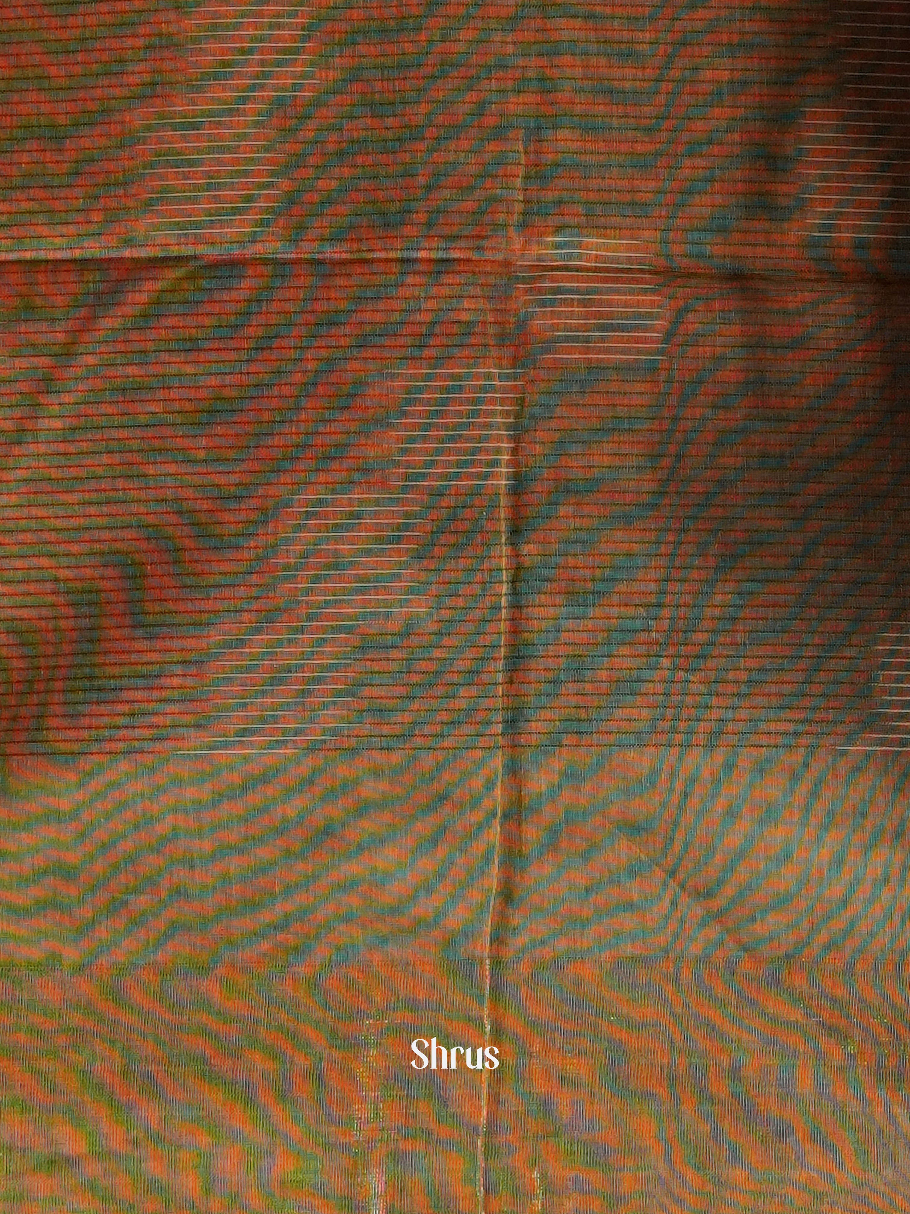 Dull Brown - Ikkat Kora Saree - Shop on ShrusEternity.com