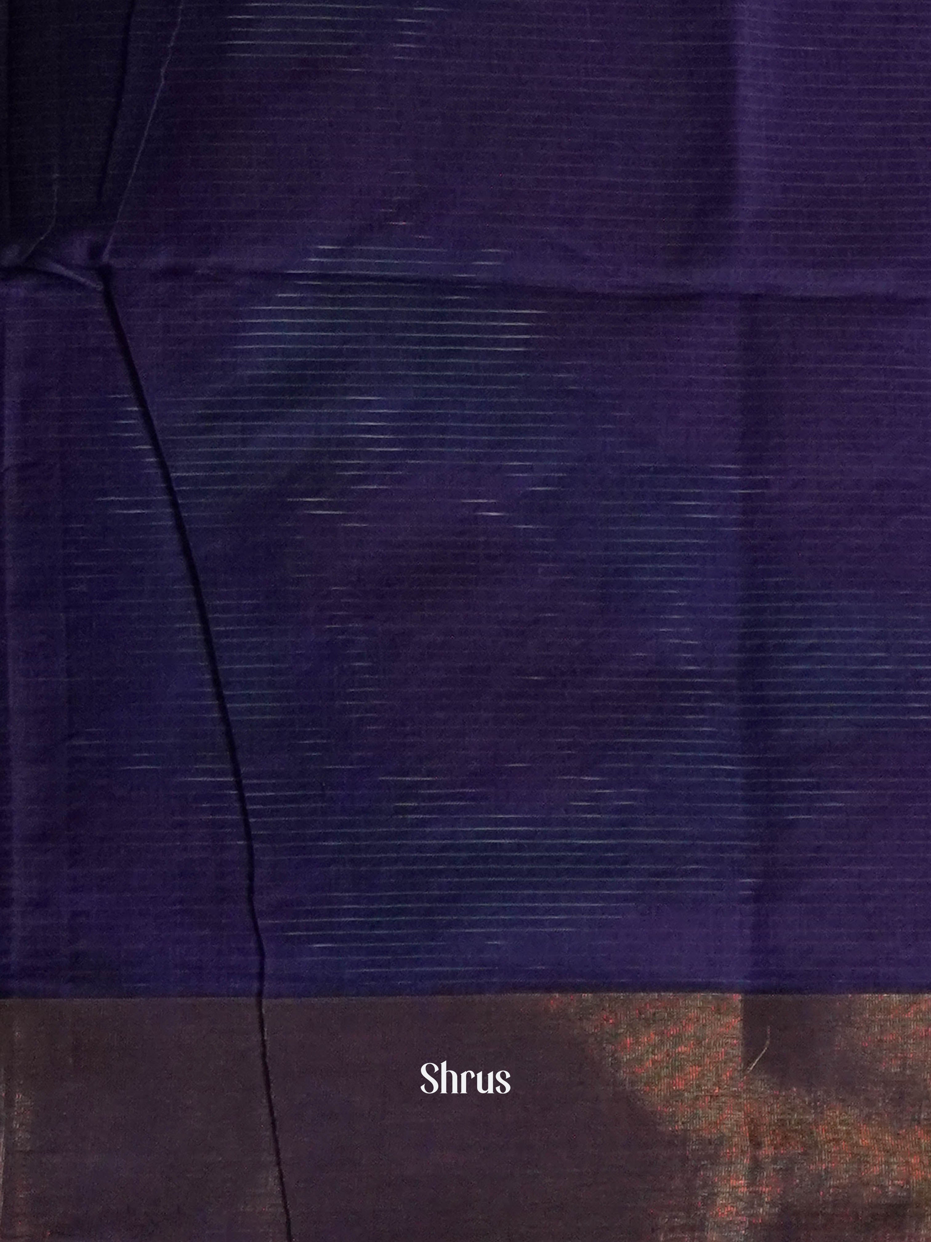 Blue - Ikkat Kora Saree - Shop on ShrusEternity.com