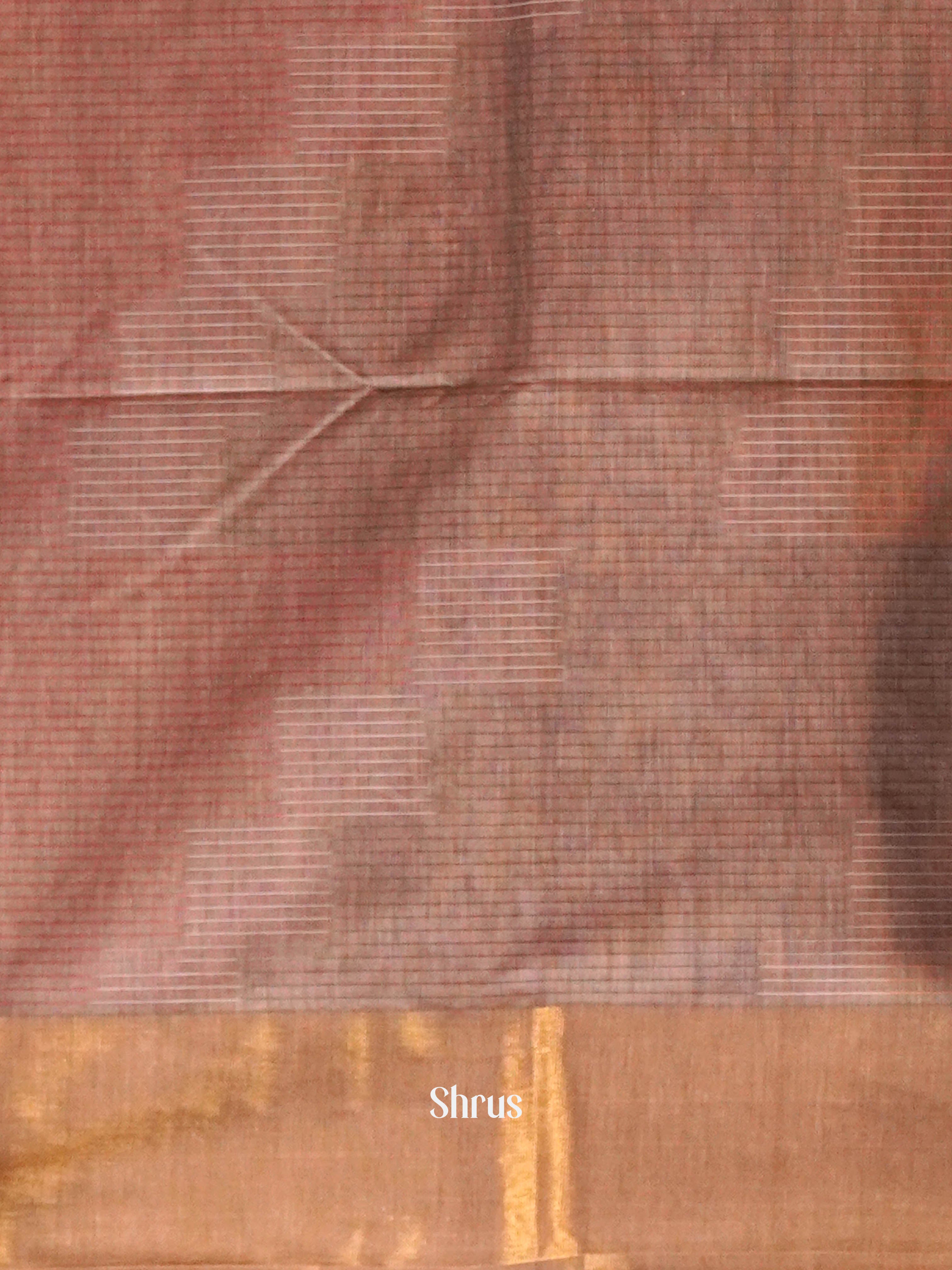 Dusty Pink - Ikkat Kora Saree - Shop on ShrusEternity.com
