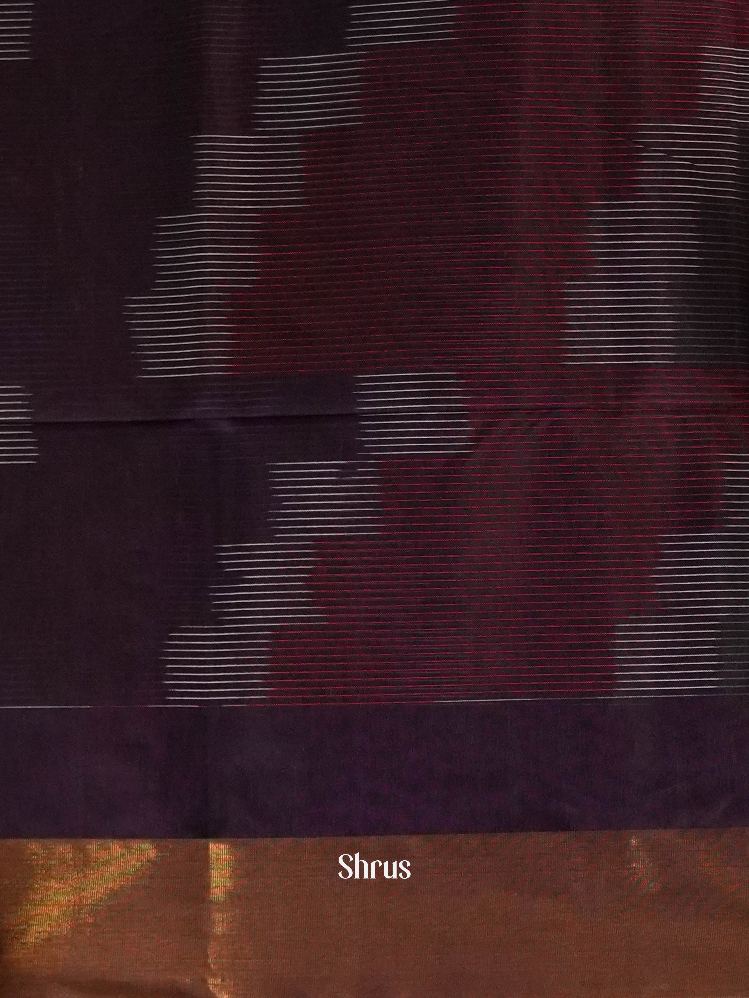 Purple - Ikkat Kora Saree - Shop on ShrusEternity.com