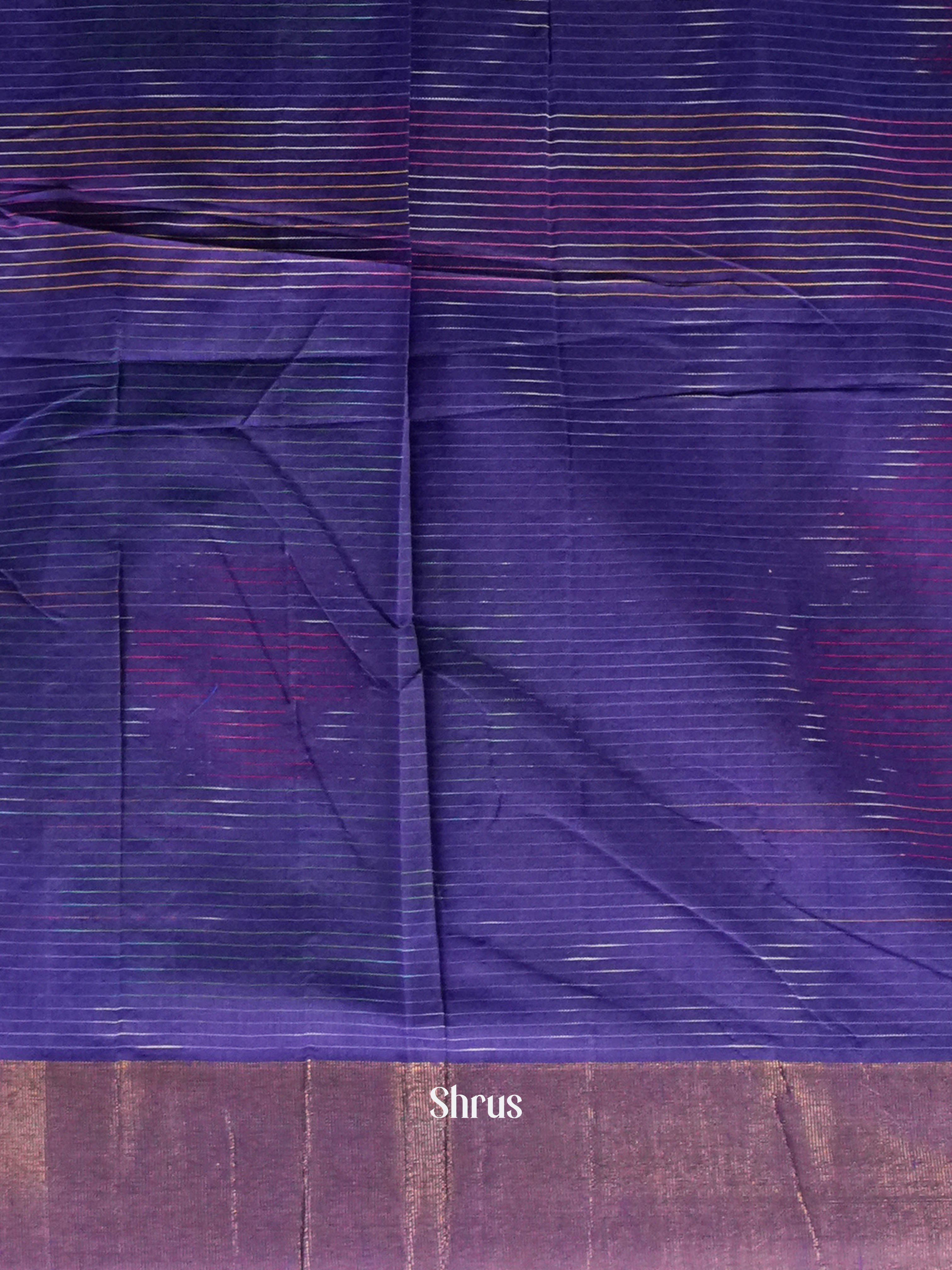 Purple- Ikkat Kora Saree - Shop on ShrusEternity.com