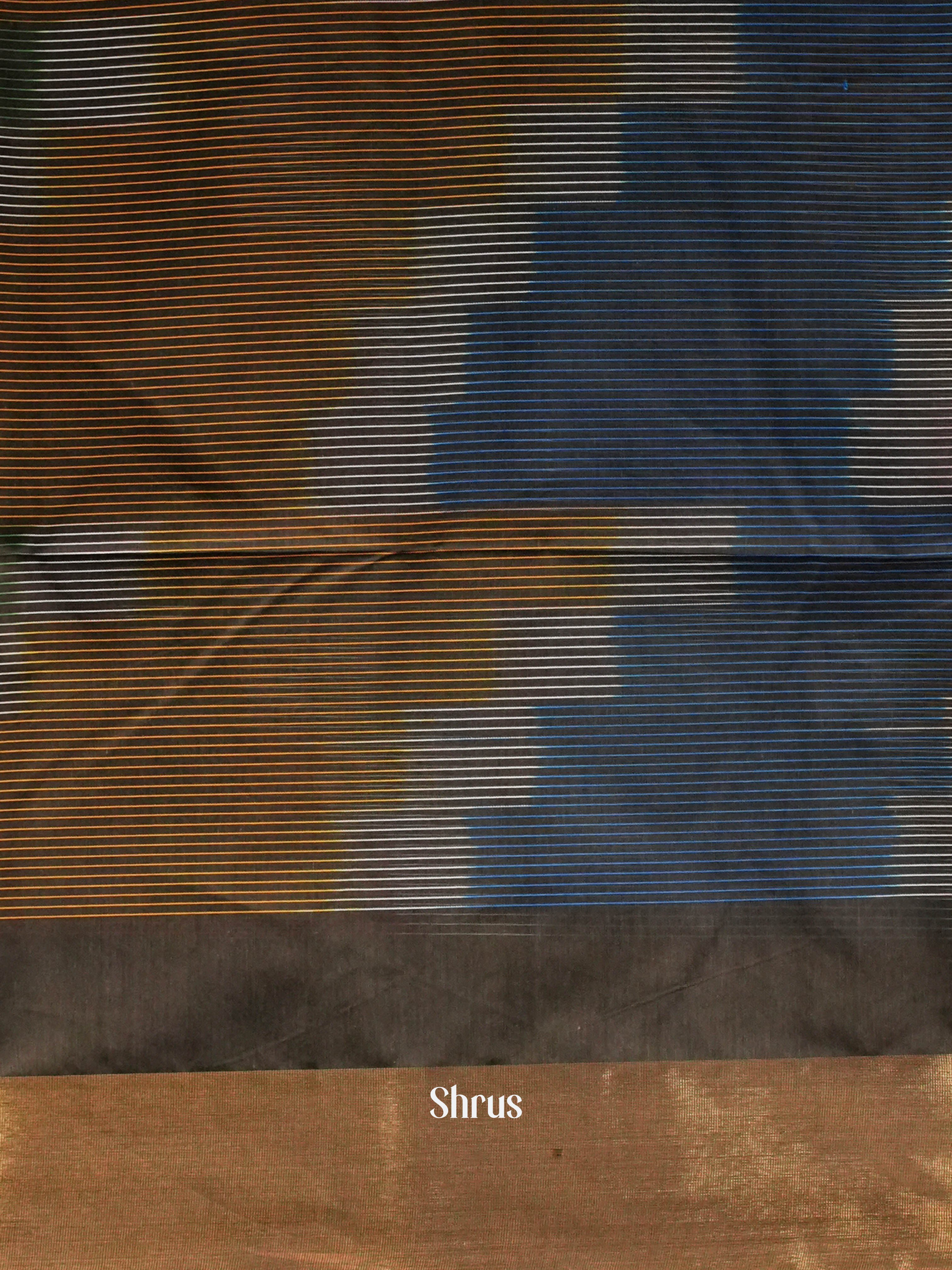 Multicolor - Ikkat Kora Saree - Shop on ShrusEternity.com