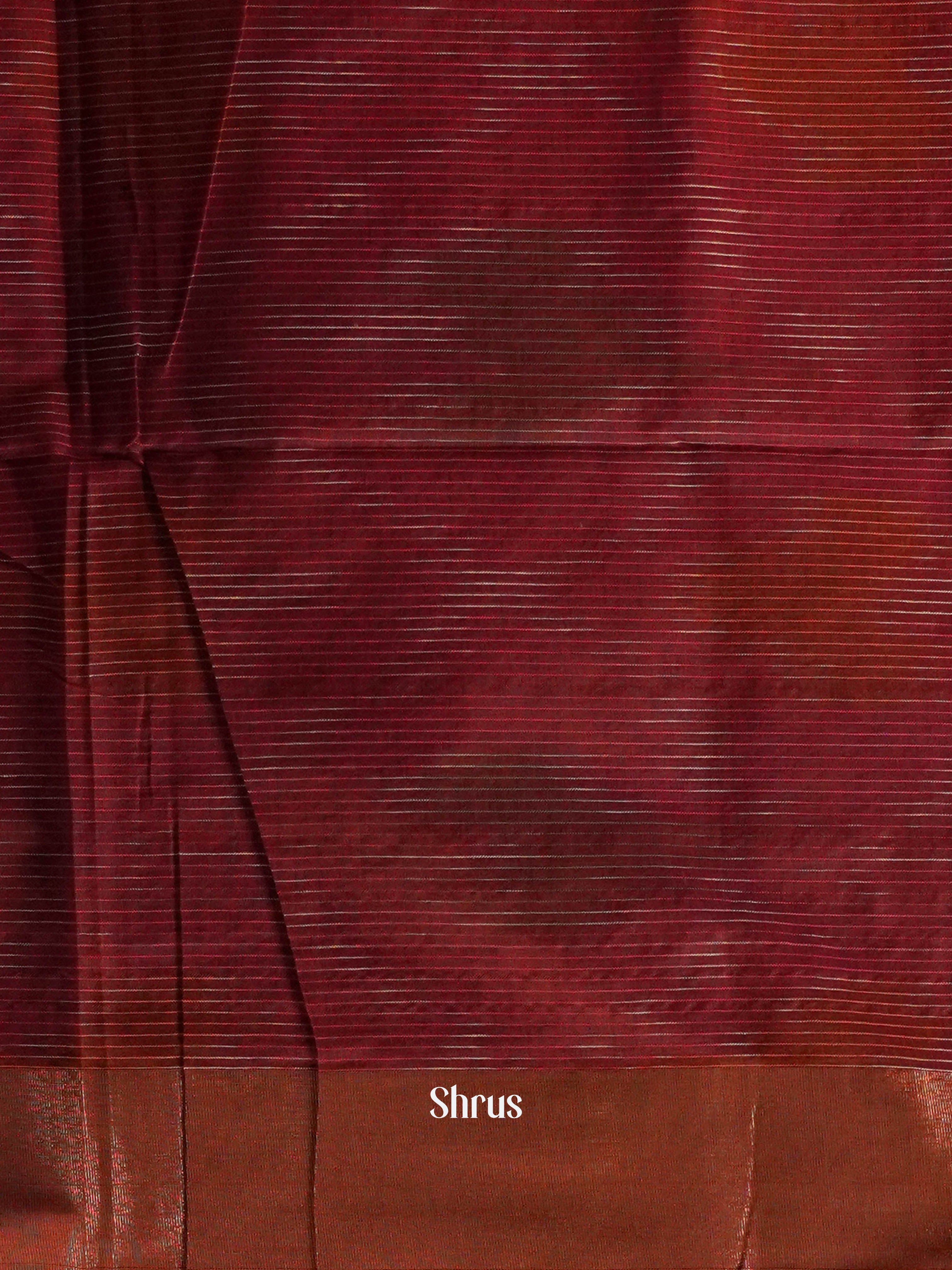 Red & Maroon - Ikkat Kora Saree - Shop on ShrusEternity.com