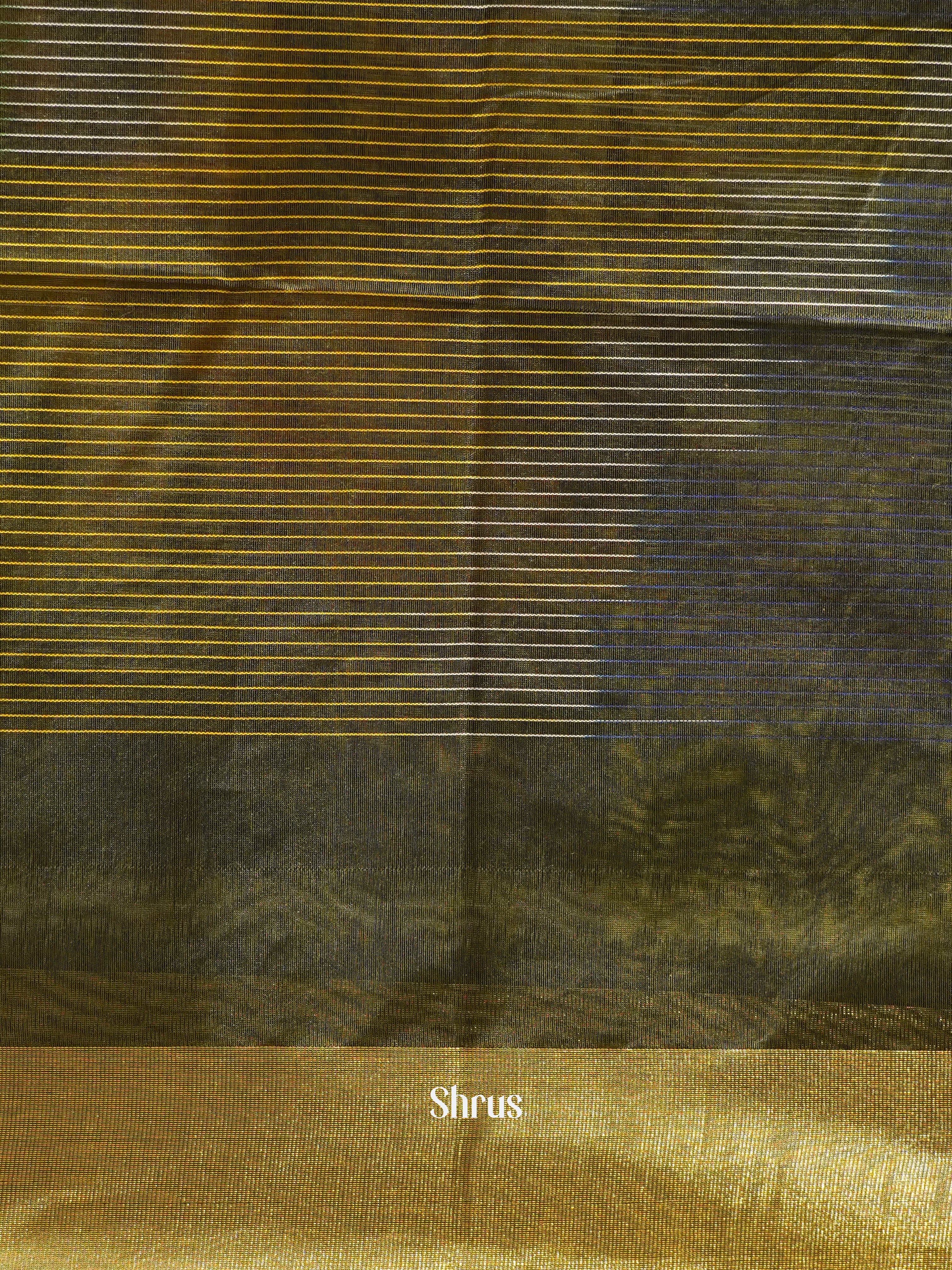 Green & Brown - Ikkat Kora Saree - Shop on ShrusEternity.com