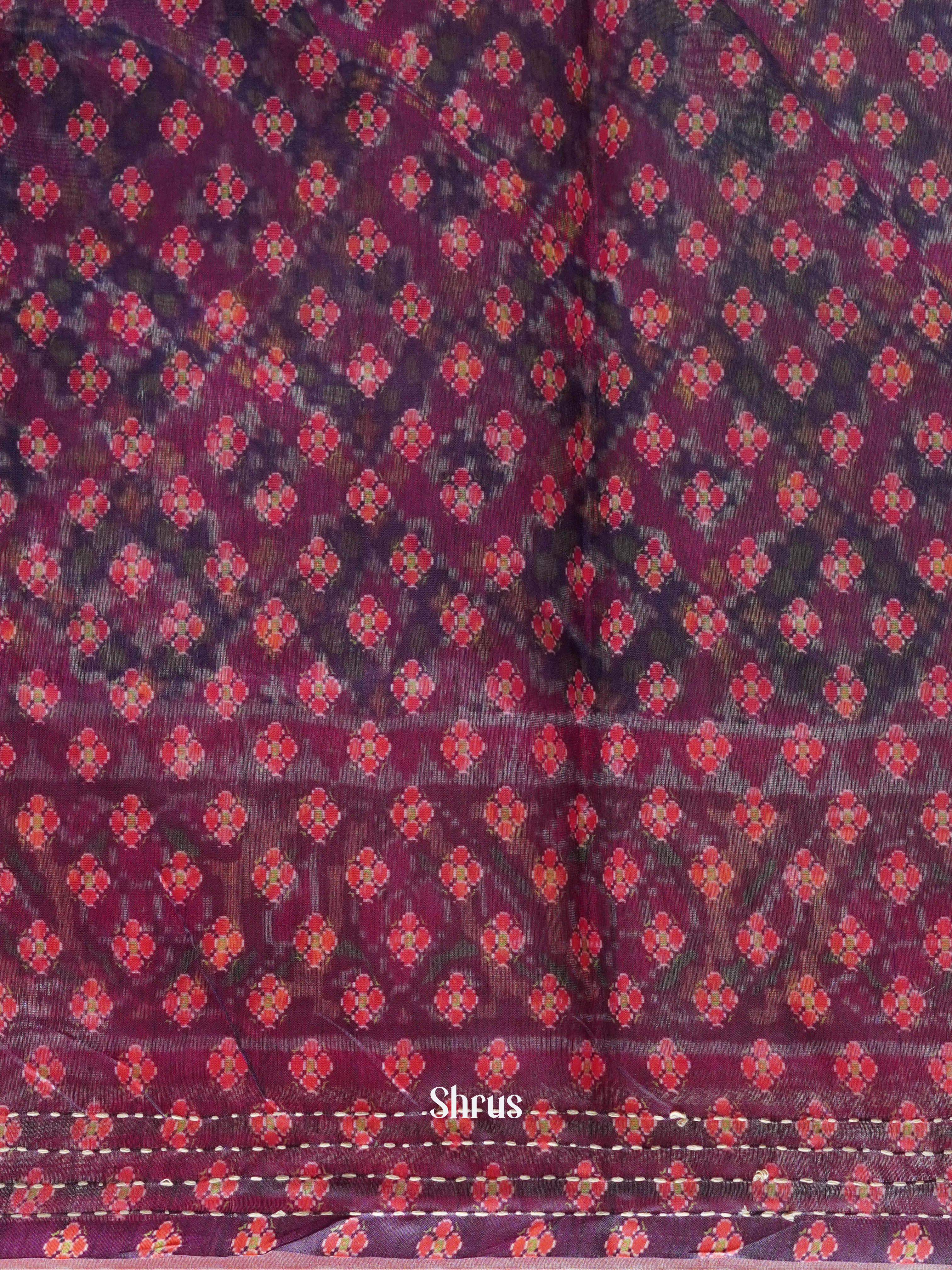 Pink & Green - Semi Kantha Saree - Shop on ShrusEternity.com