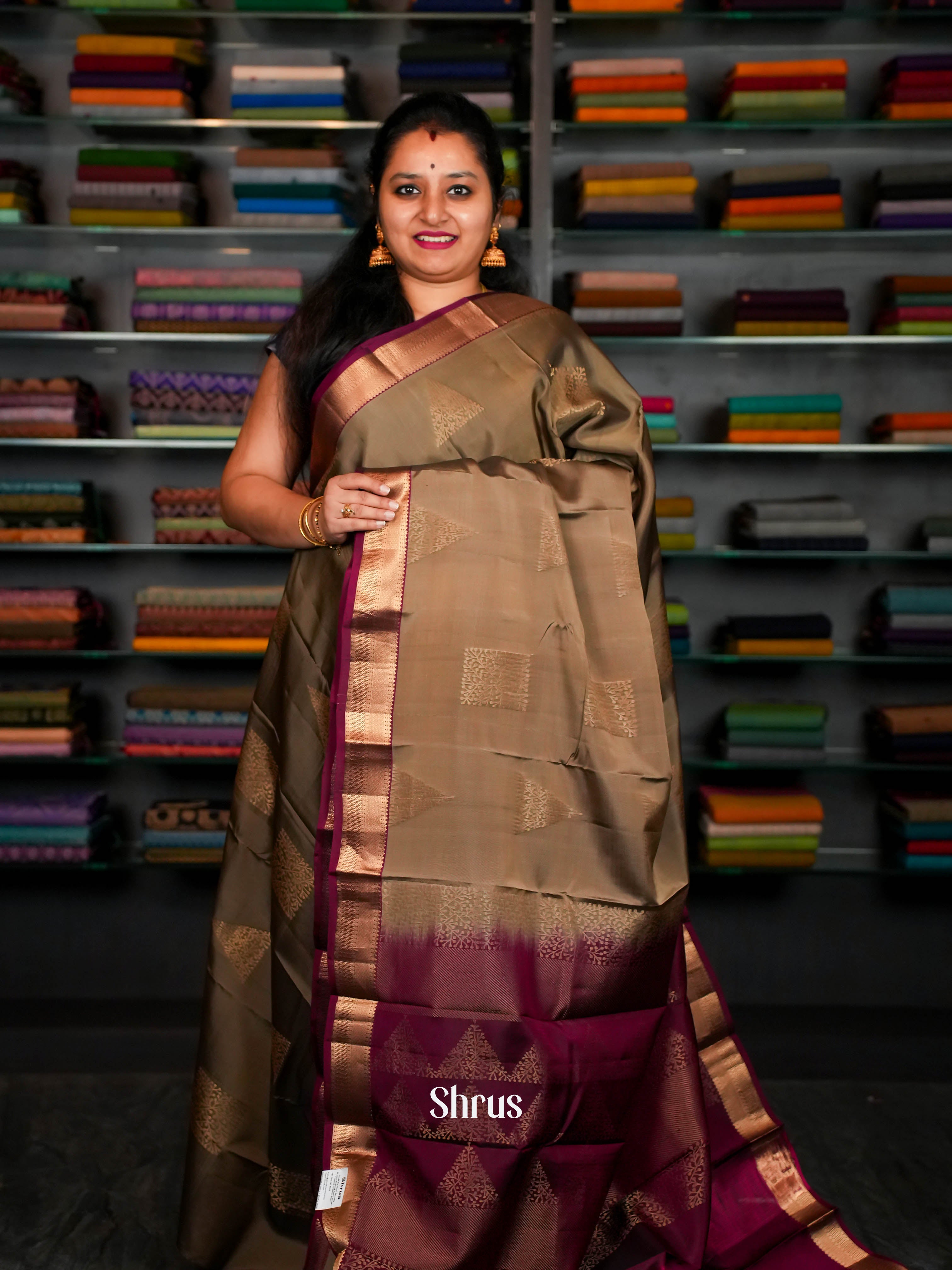 Peanut Brown & Maroon - Softsilk-halfpure - Shop on ShrusEternity.com