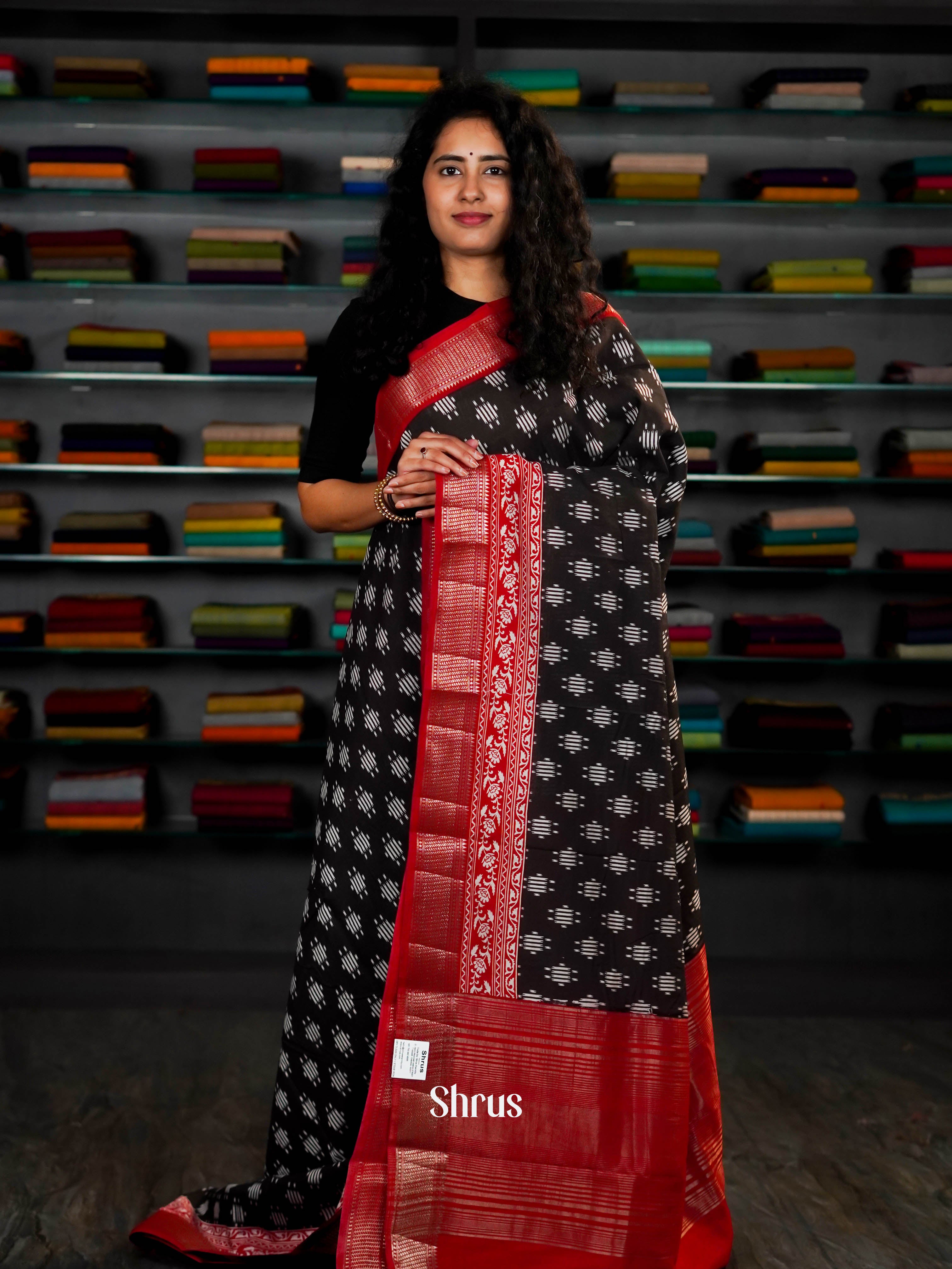 Black & Maroon - Art Modal Saree - Shop on ShrusEternity.com