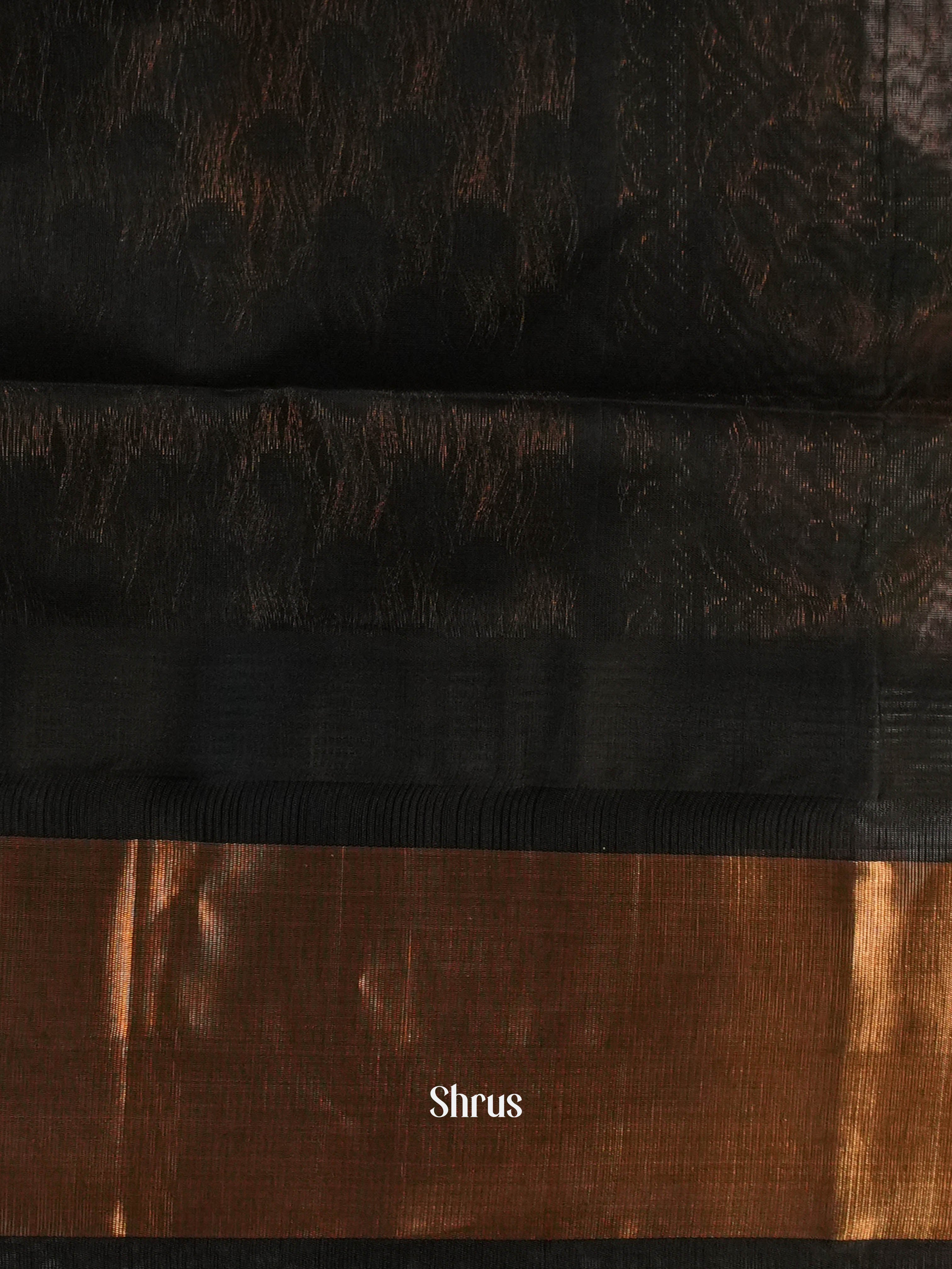 Double shaded Green & Black -Silk Cotton Saree - Shop on ShrusEternity.com