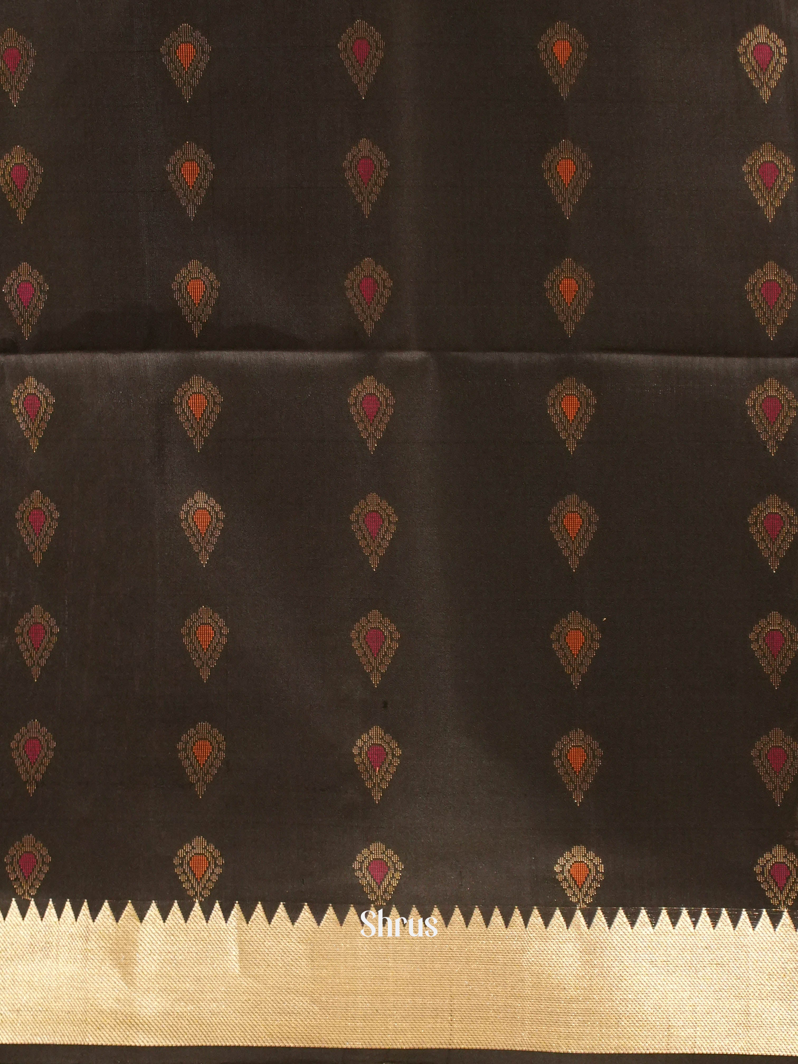 Black(Single tone) - Soft Silk Saree - Shop on ShrusEternity.com