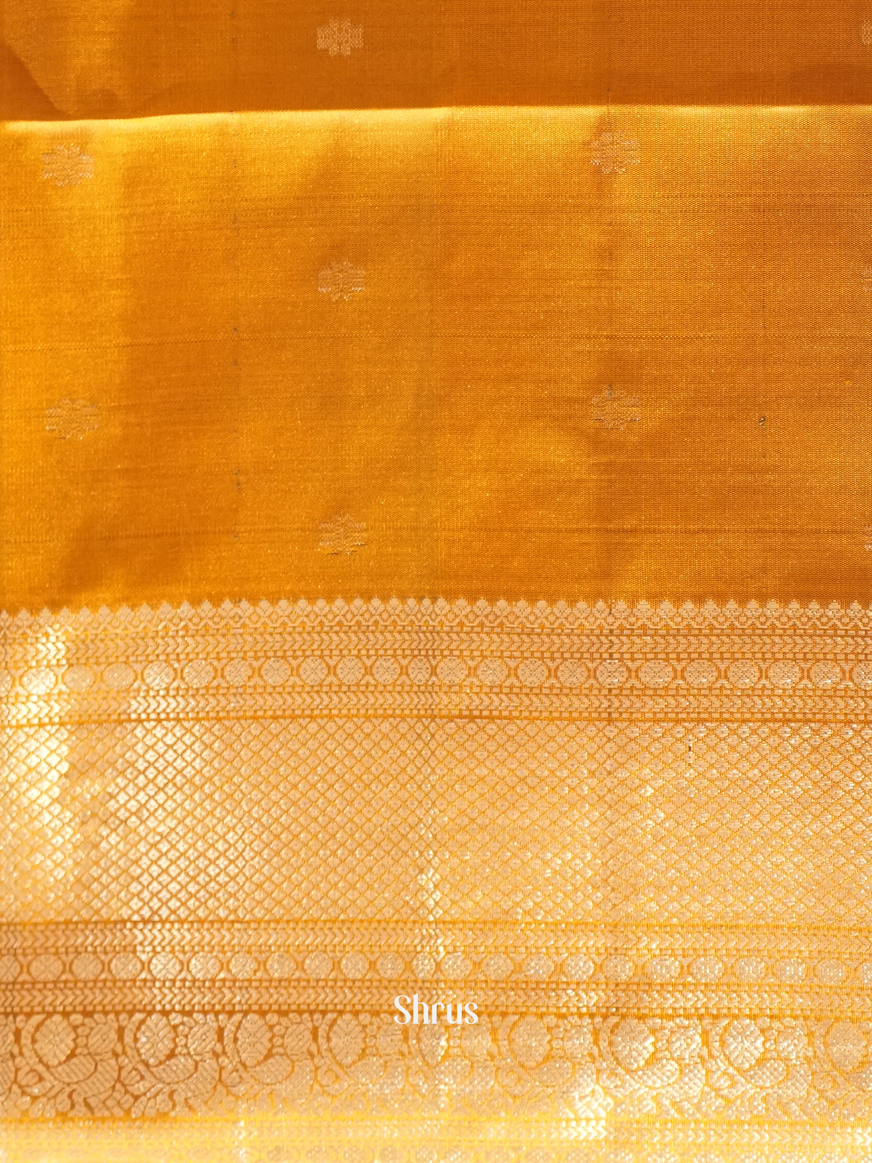 Green & Mustard - Soft Silk Saree - Shop on ShrusEternity.com