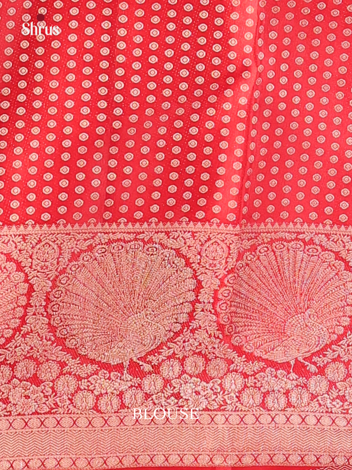 Pink and Red Kanchipuram silk Saree With Zari Woven Floral Brocade Design-2