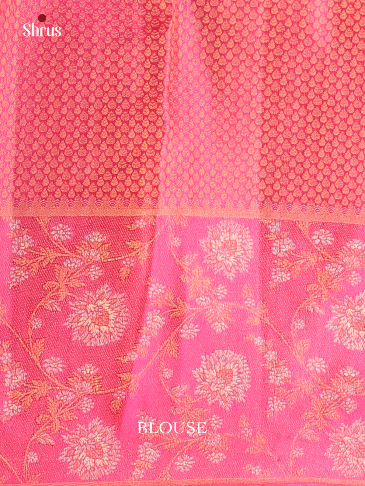 Brown and Pink Kanchipuram silk Saree With Zari Woven Brocade Design-2