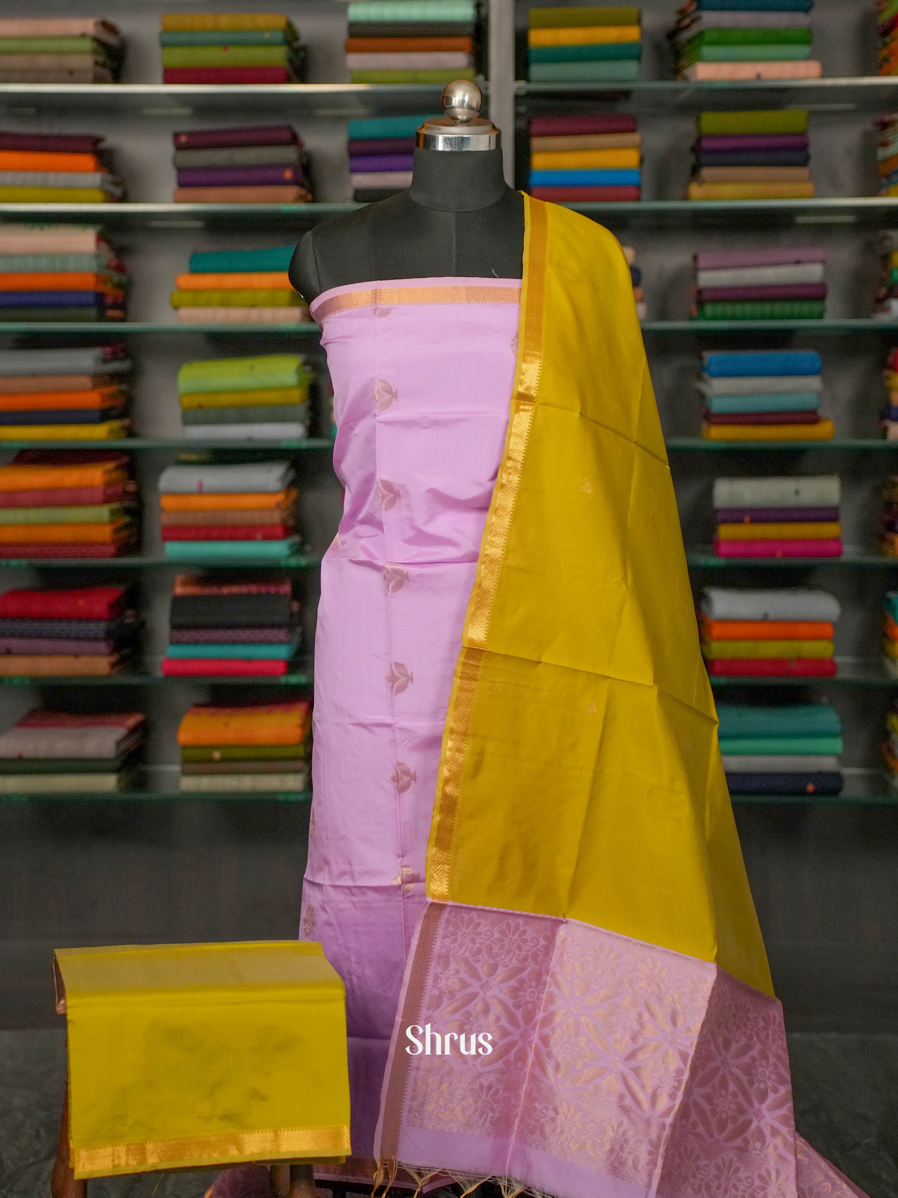 Purple & Green - semi softsilk salwar - Shop on ShrusEternity.com