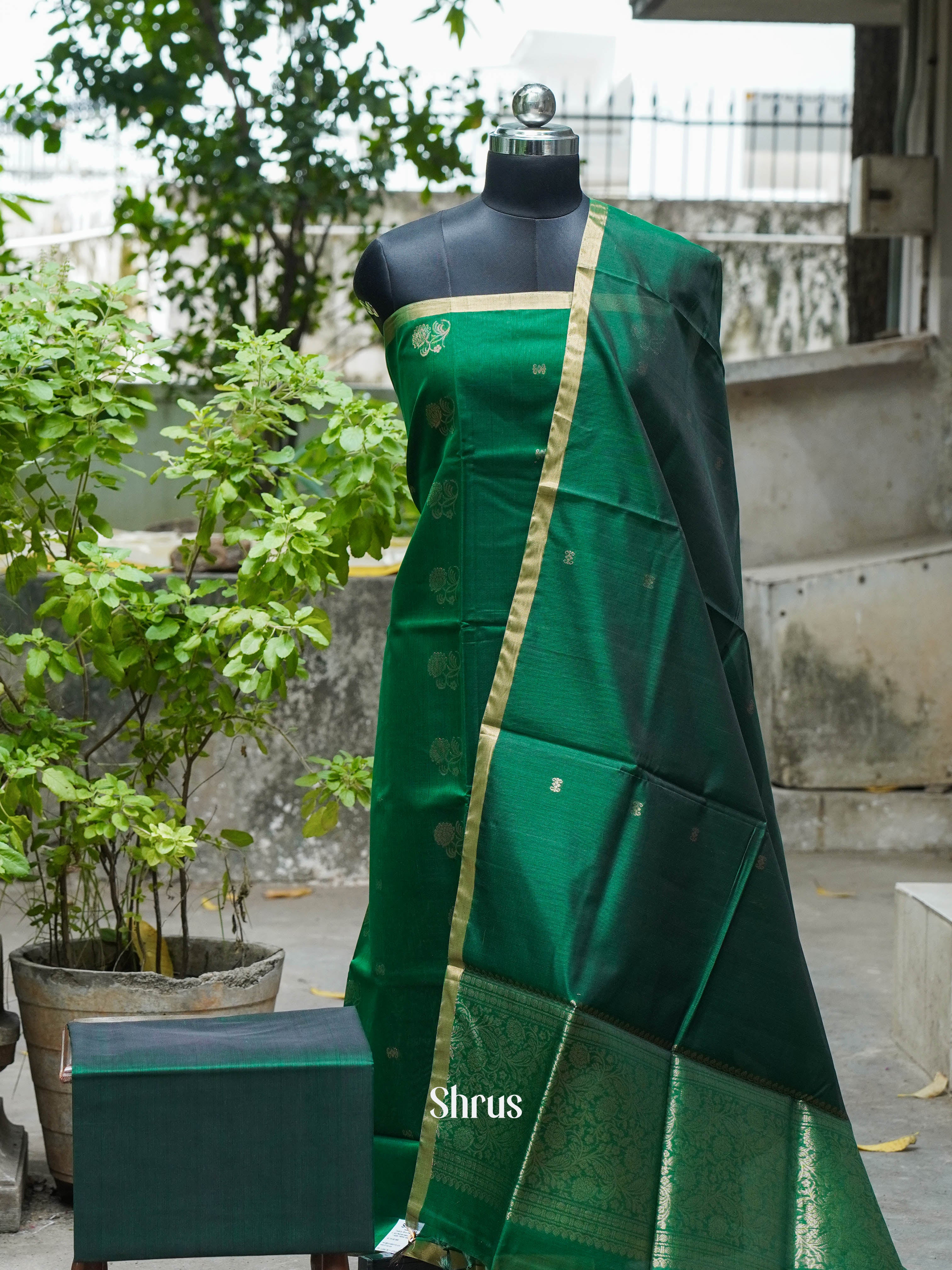 Green - Silkcotton salwar - Shop on ShrusEternity.com