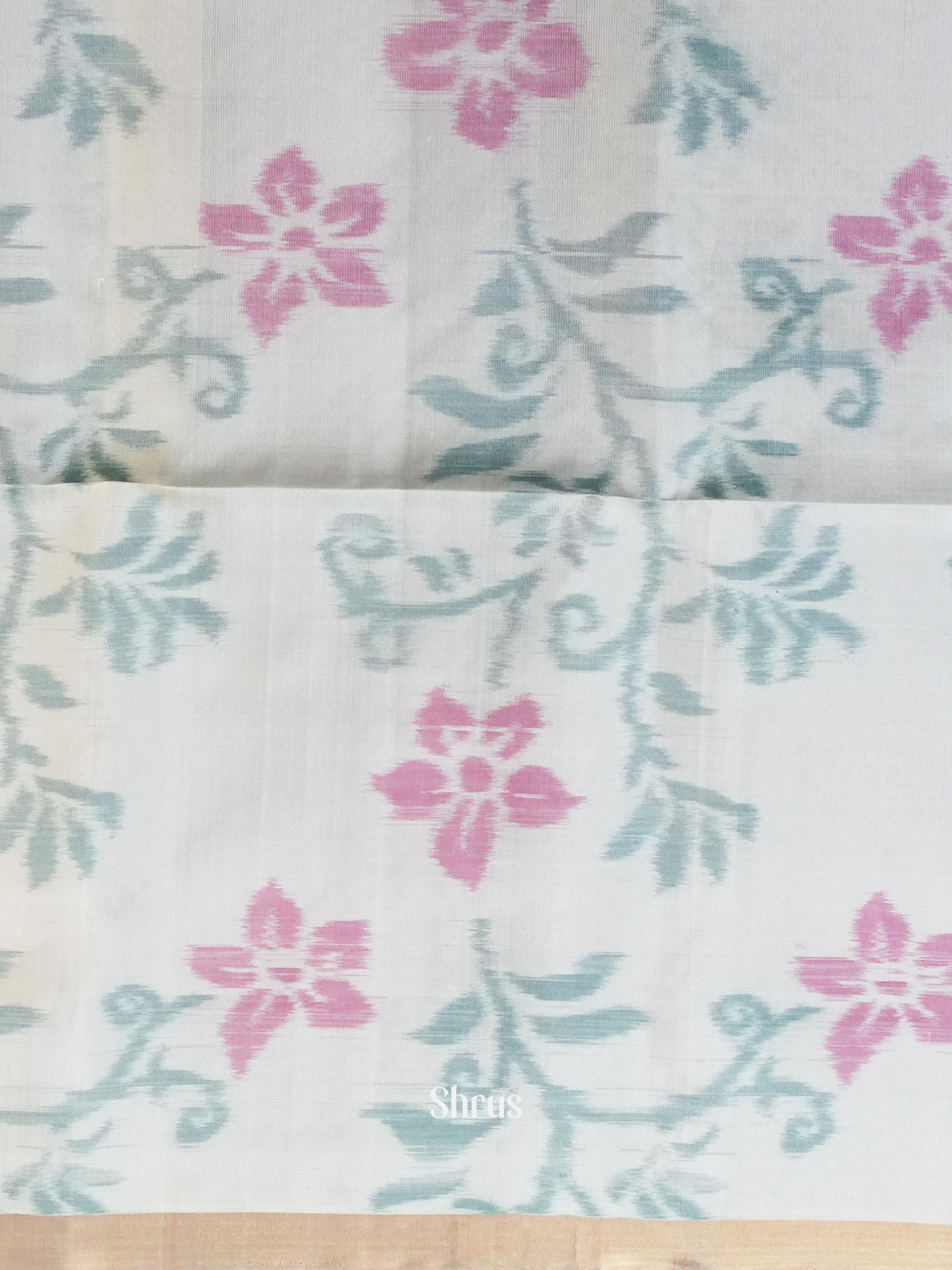 Bluish Purple & Cream - Soft Silk Saree - Shop on ShrusEternity.com