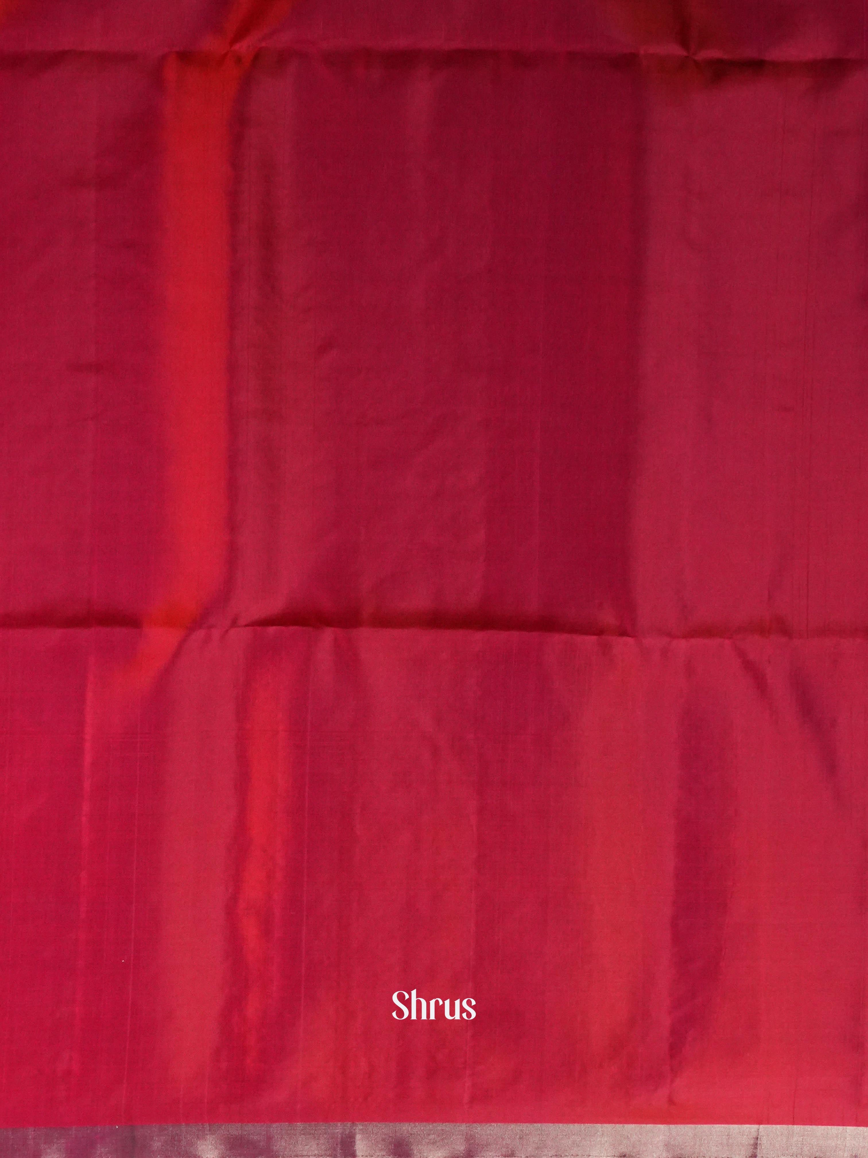 Indigo & Reddish Orange - Soft Silk Saree - Shop on ShrusEternity.com