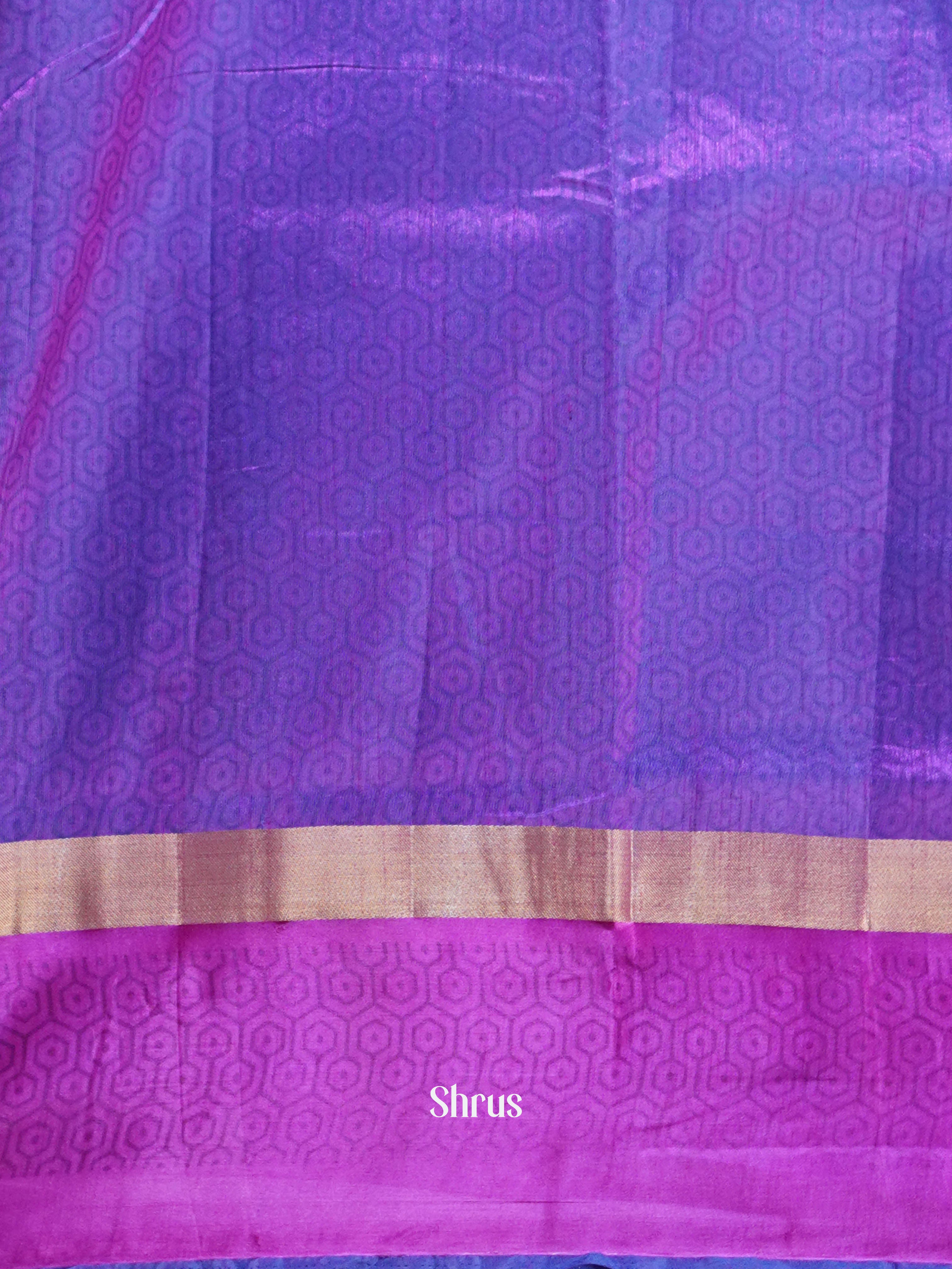 Blue & Purple - Semi Patola Saree - Shop on ShrusEternity.com