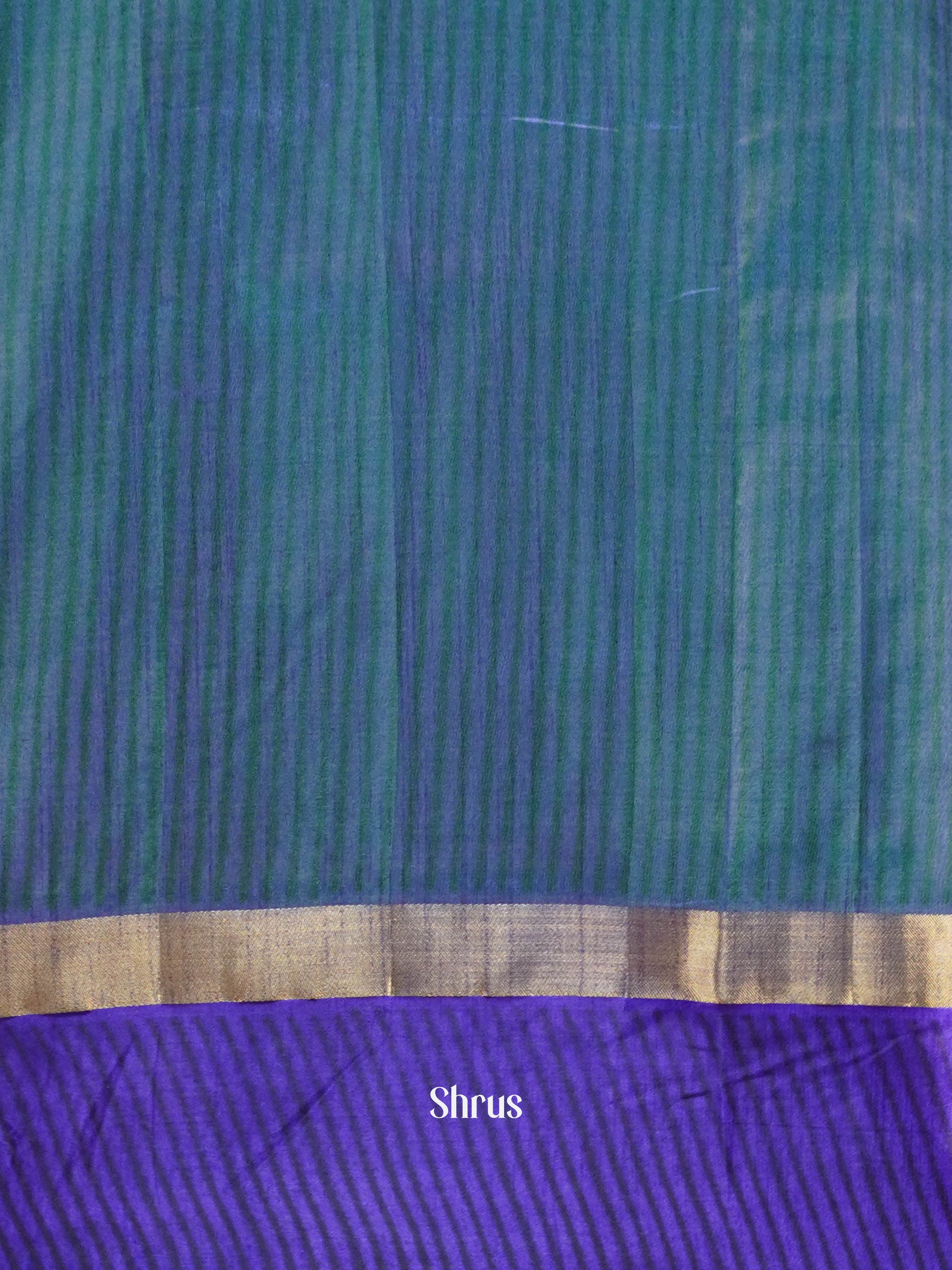 Bluish Green & Violet - Semi Patola Saree - Shop on ShrusEternity.com