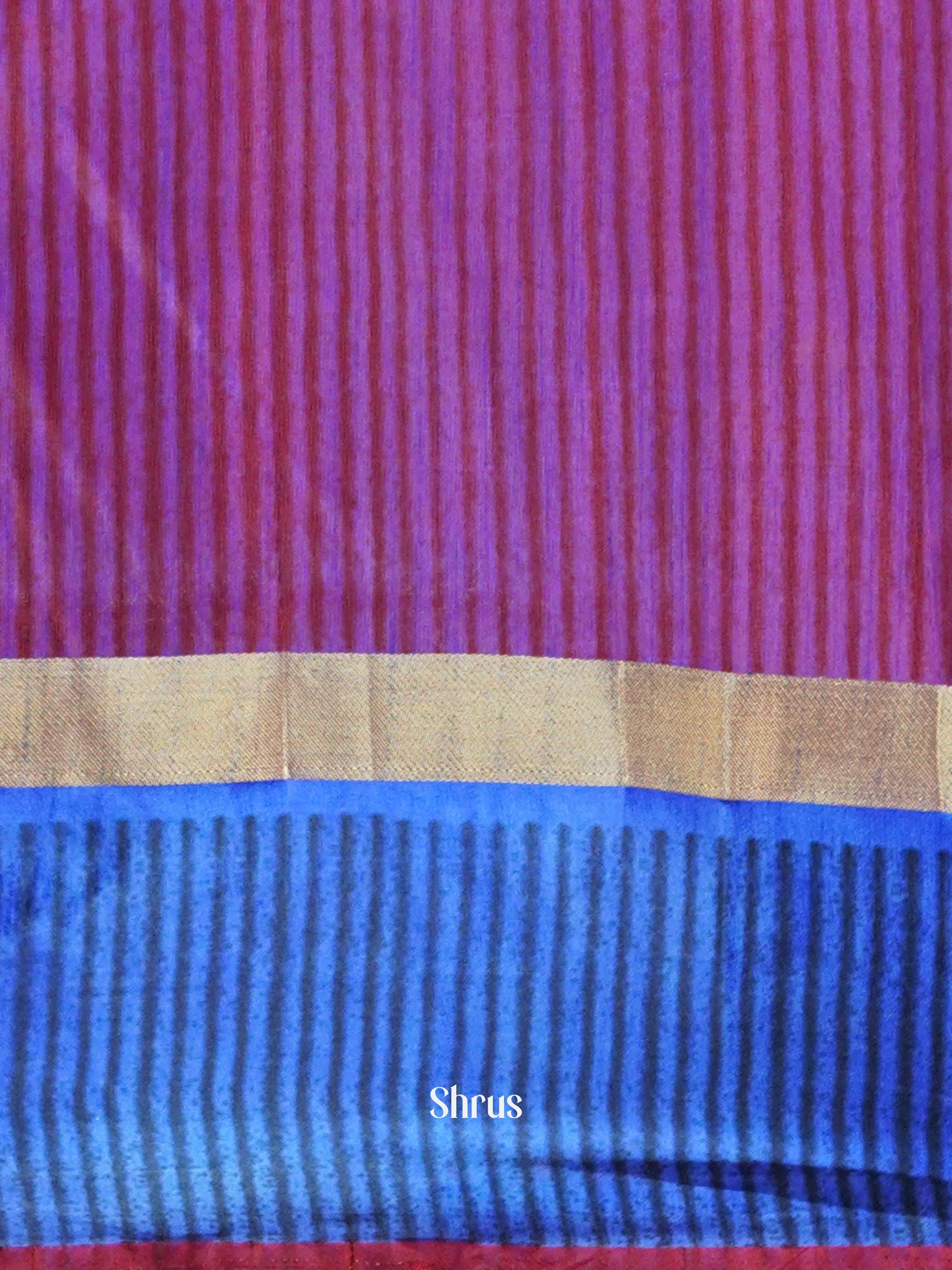 Pink & Blue - Semi Patola Saree - Shop on ShrusEternity.com