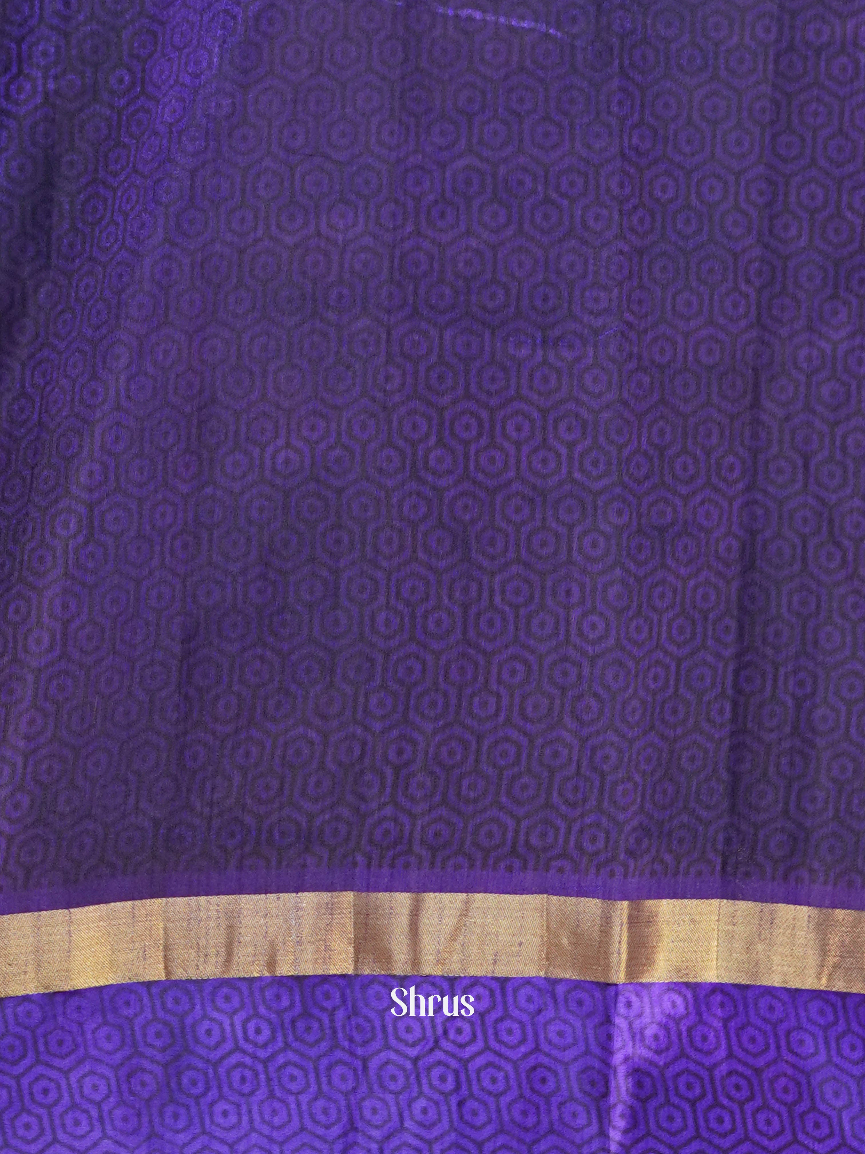 Blue & Purple - Semi Patola Saree - Shop on ShrusEternity.com
