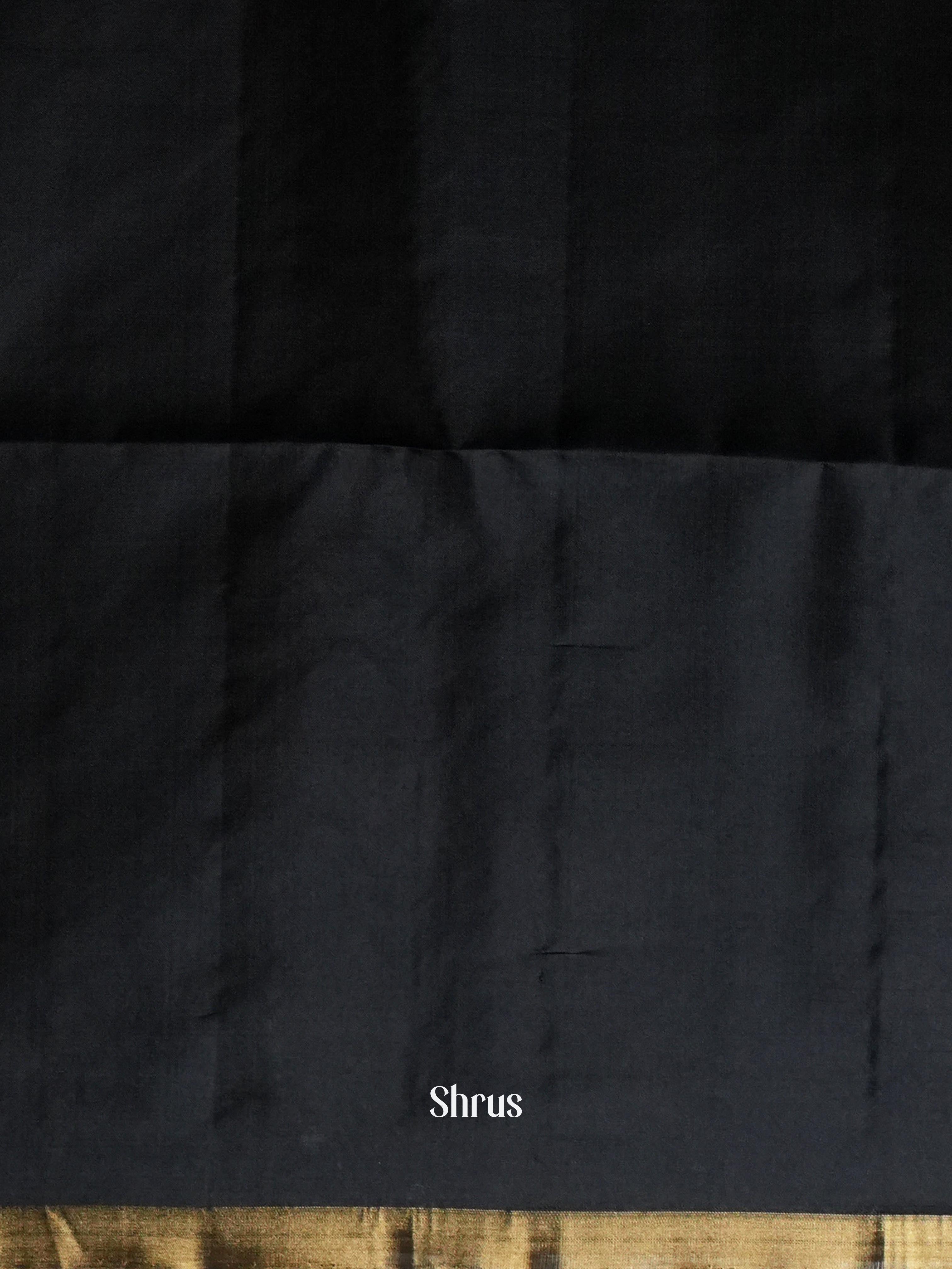 Olive Green & Black - Soft Silk Saree - Shop on ShrusEternity.com