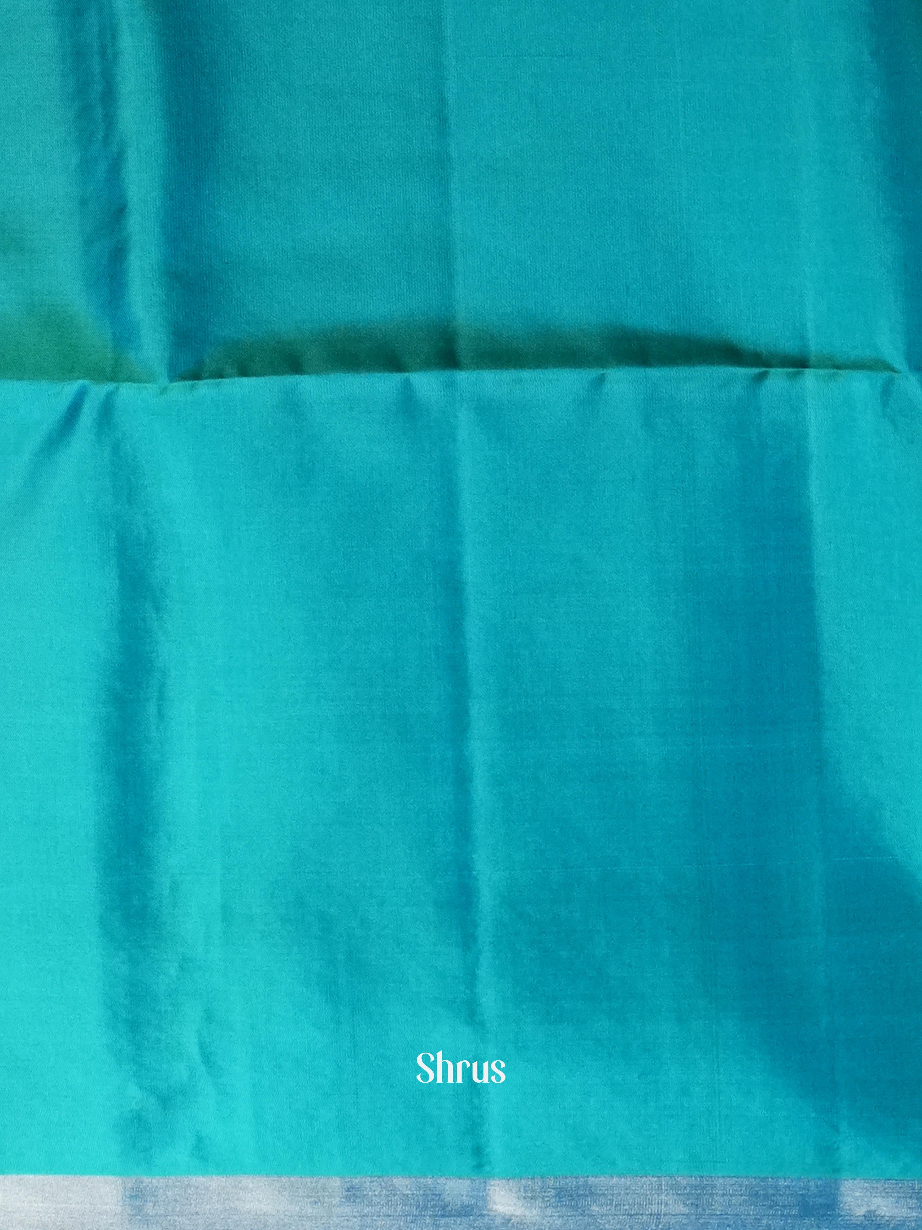 Double Shaded Greenish Blue & Yellow - Soft Silk Saree - Shop on ShrusEternity.com