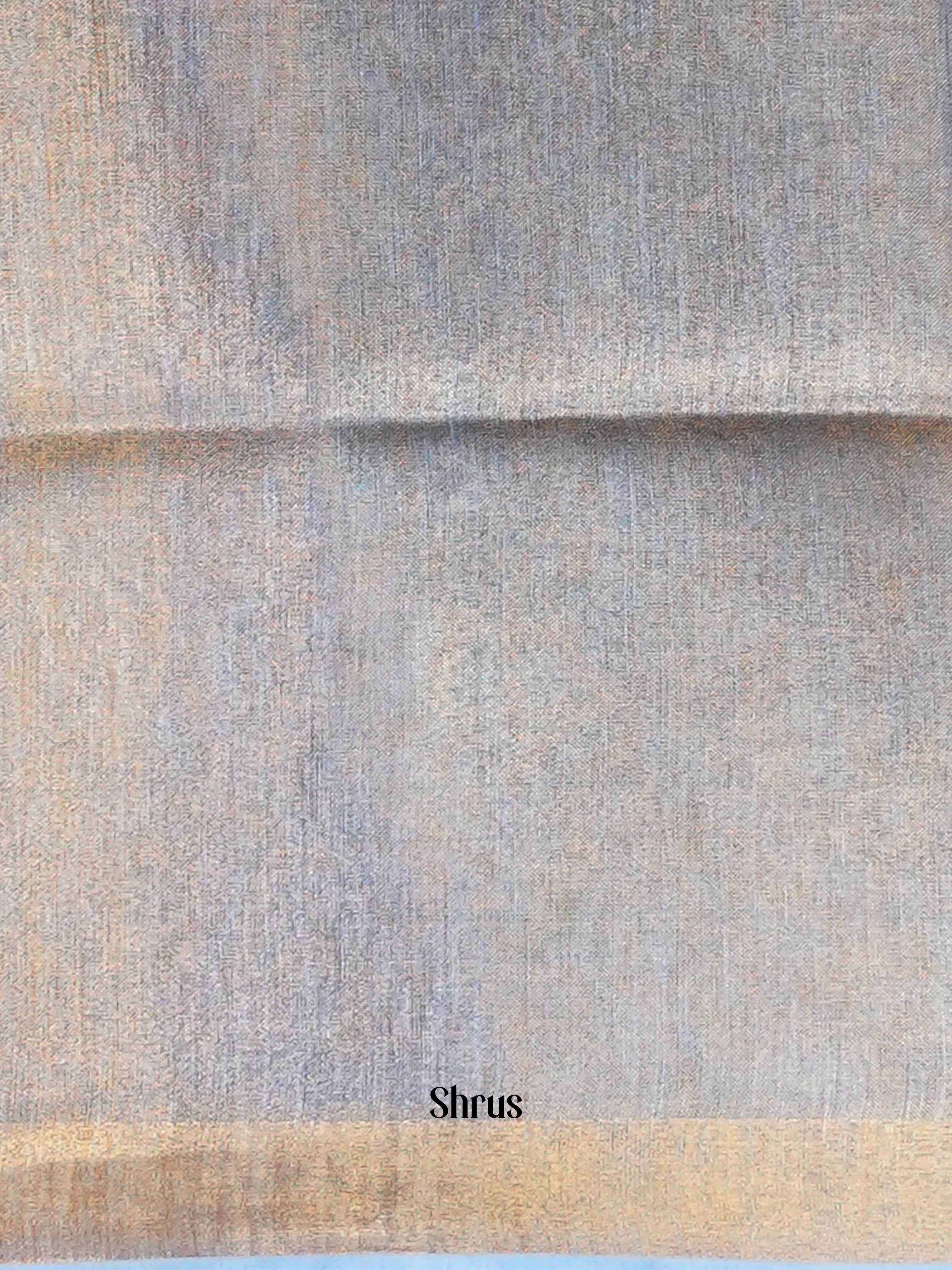 Grey & Gold - Linen Saree - Shop on ShrusEternity.com