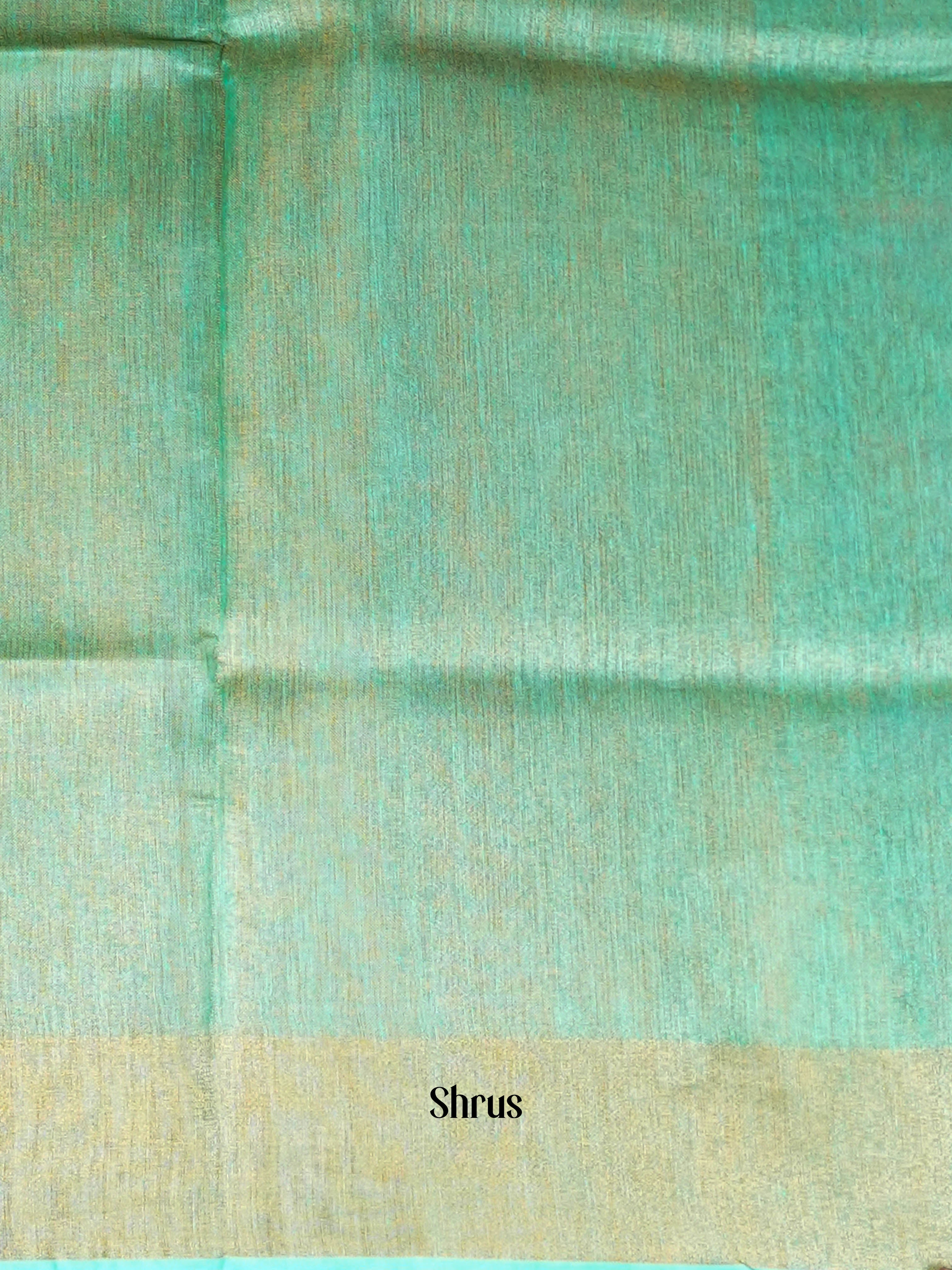 Green & Gold - Linen Saree - Shop on ShrusEternity.com