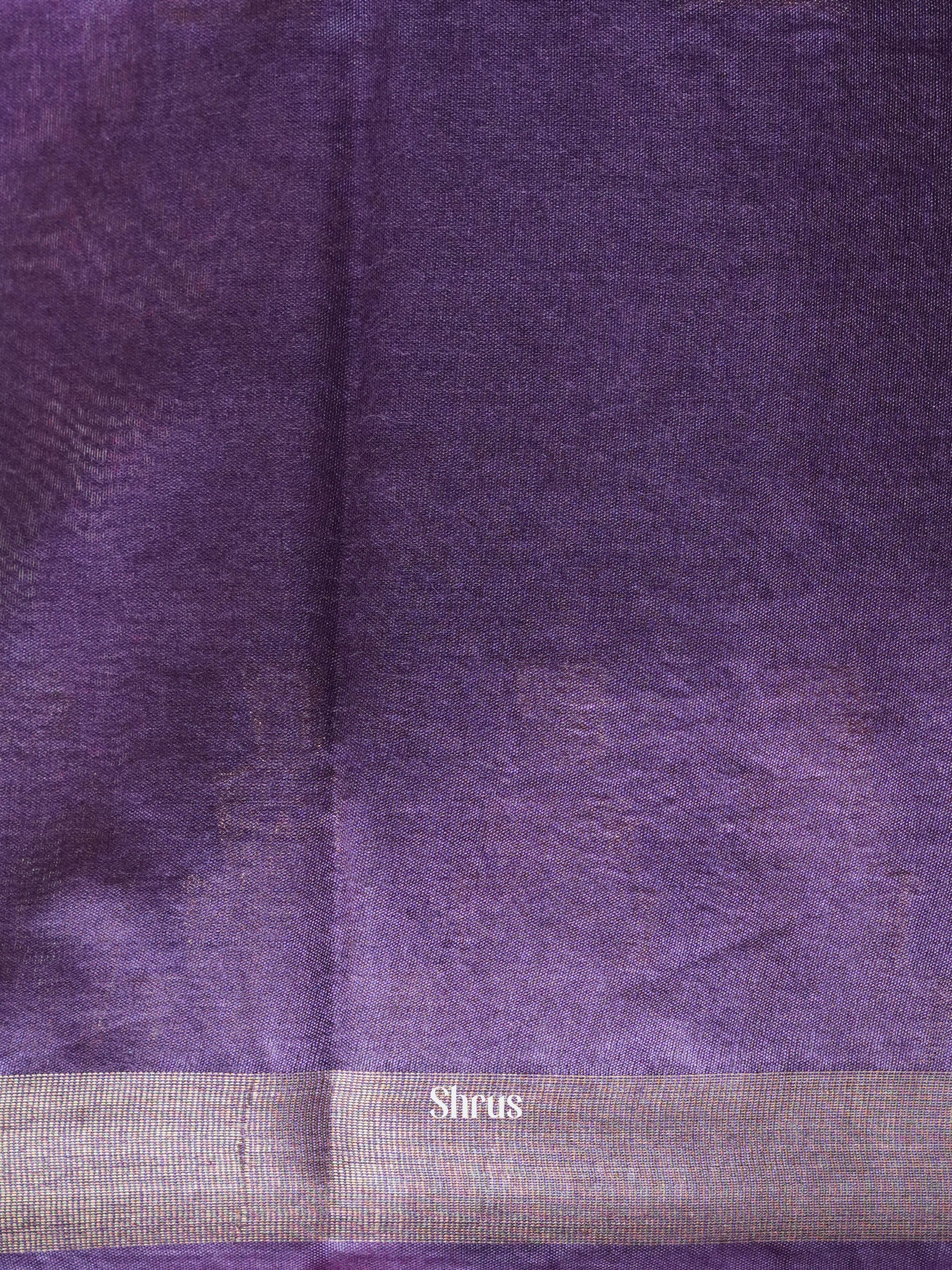 Brown & Purple - Semi Tussar Saree - Shop on ShrusEternity.com