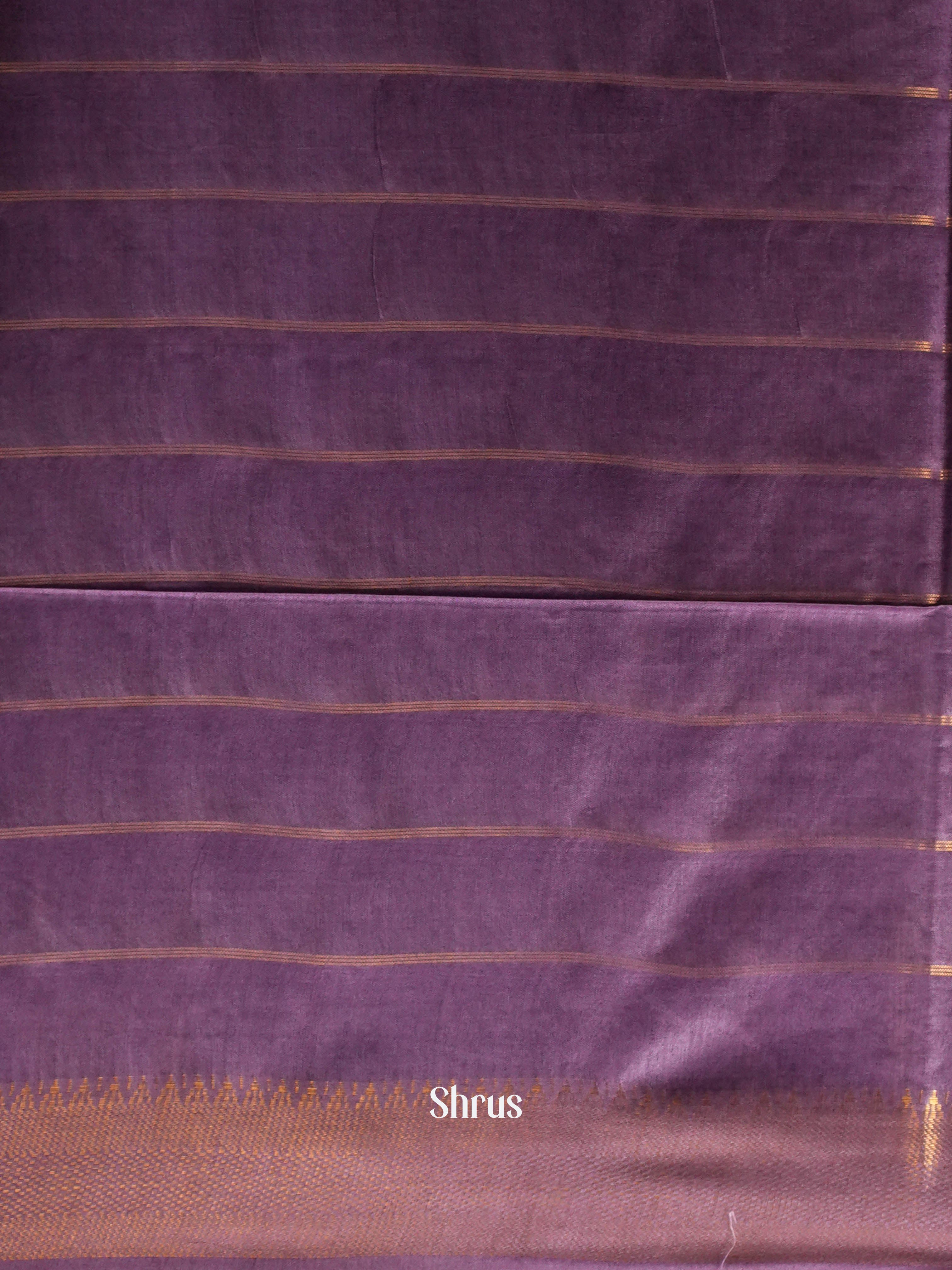Brown & Purple - Semi Tussar Saree - Shop on ShrusEternity.com