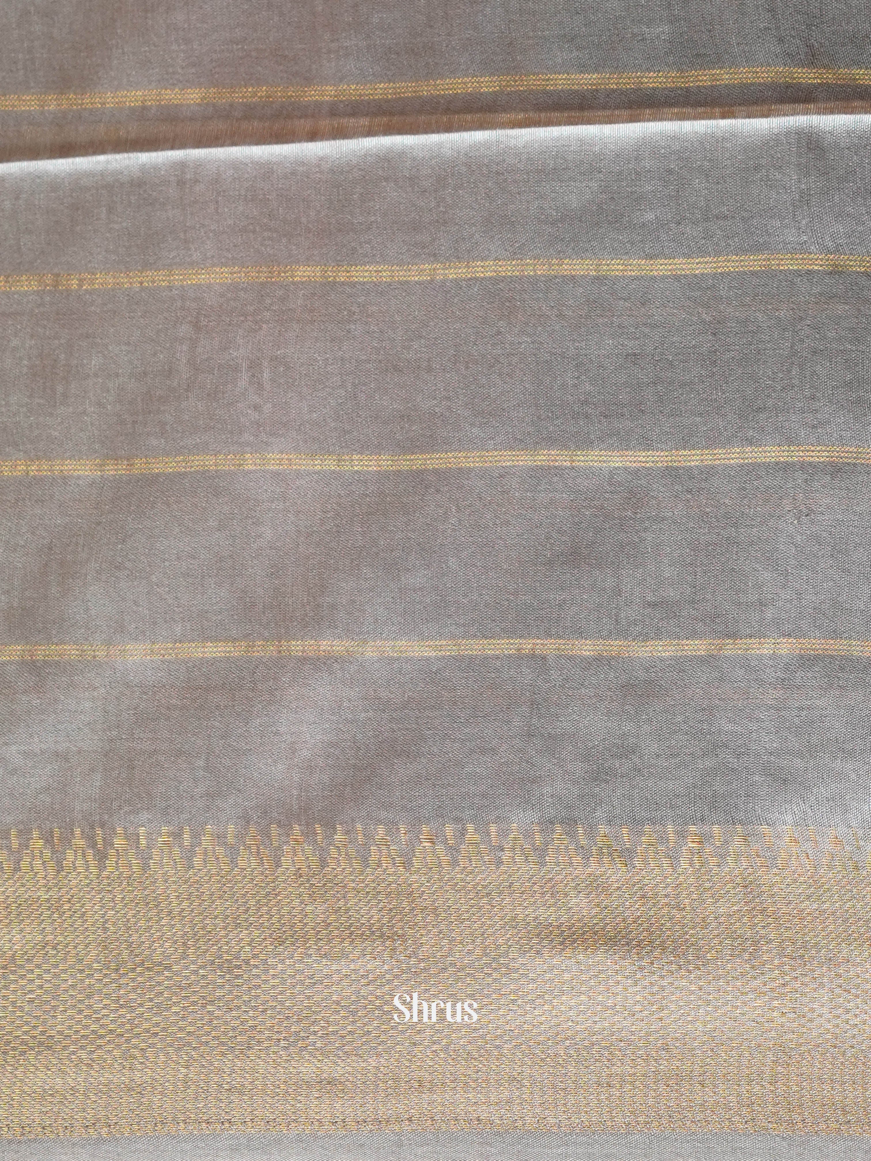 Violet & Grey - Semi Tussar Saree - Shop on ShrusEternity.com