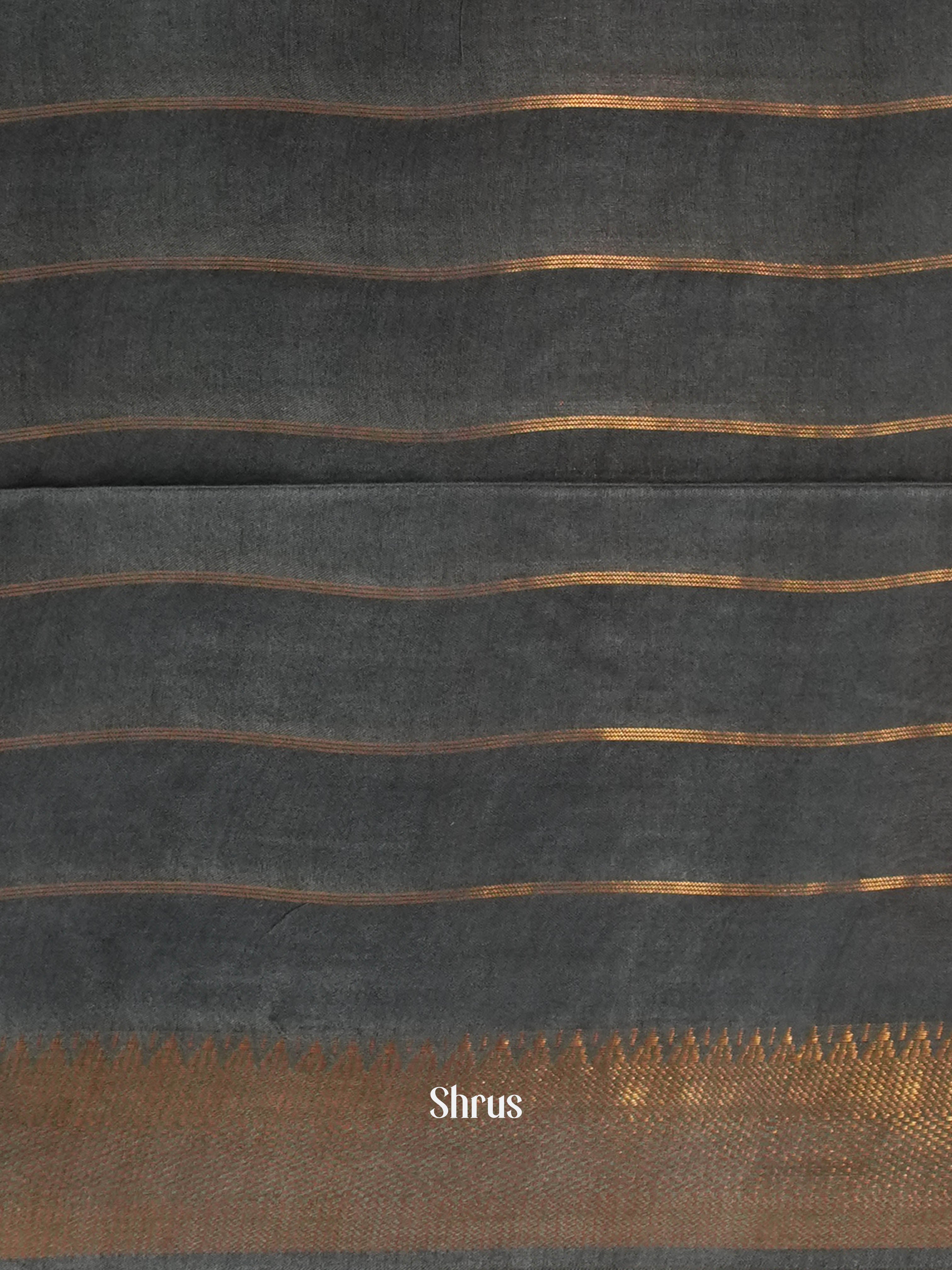 Teal & Grey - Semi Tussar Saree - Shop on ShrusEternity.com