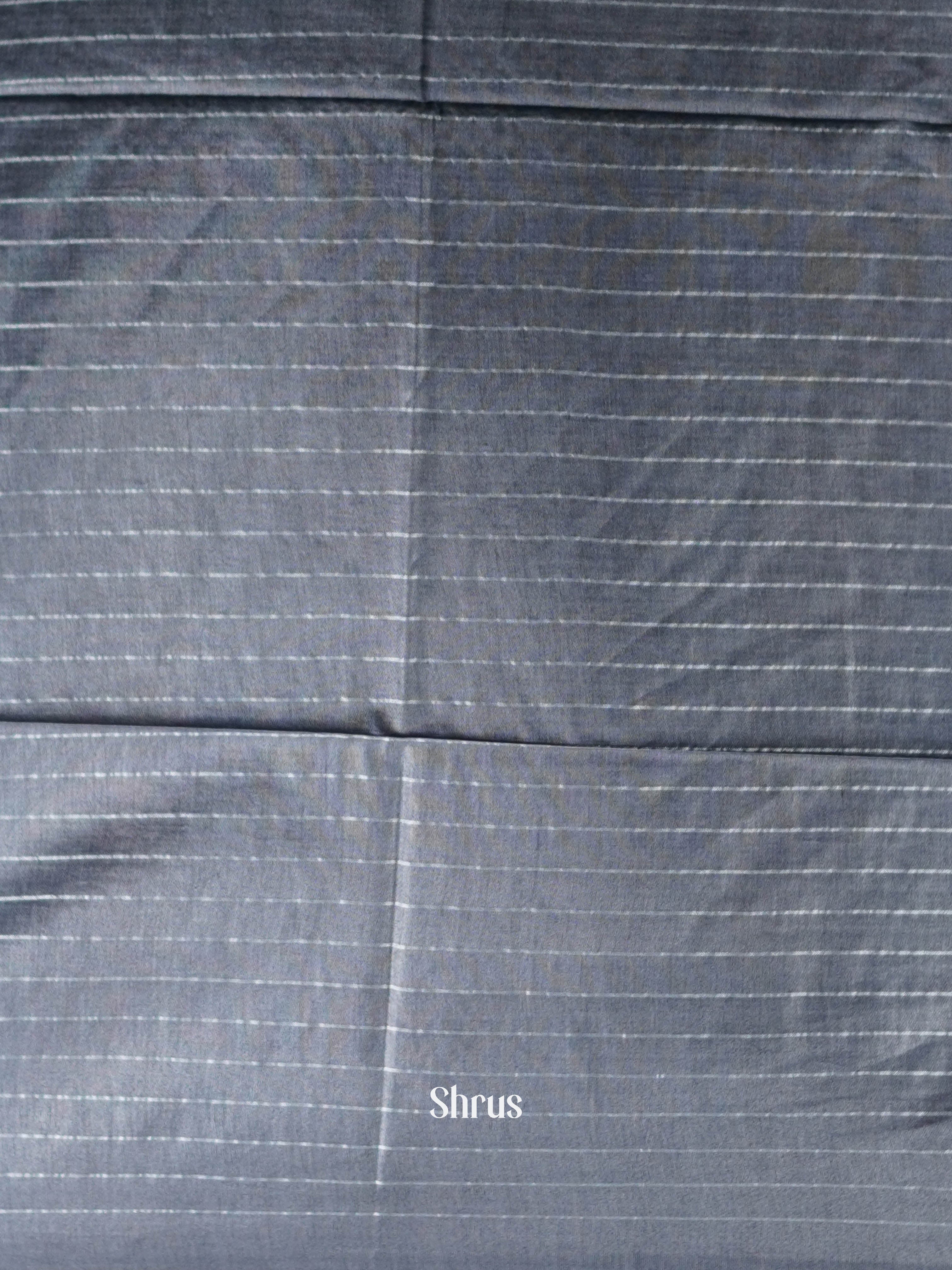 Grey & Blue - Semi Tussar Saree - Shop on ShrusEternity.com