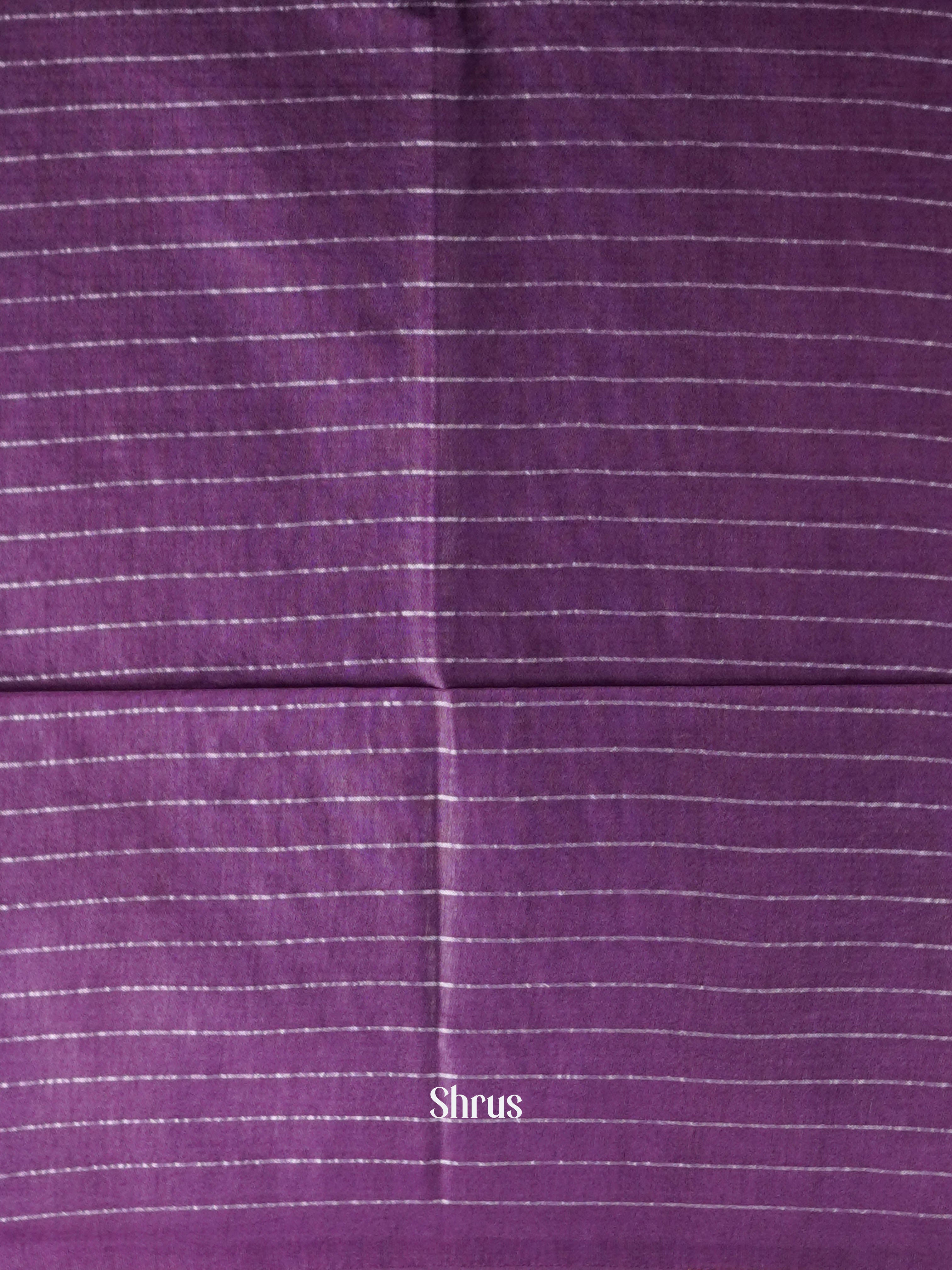 Brown & Purple - Semi Tussar Saree - Shop on ShrusEternity.com