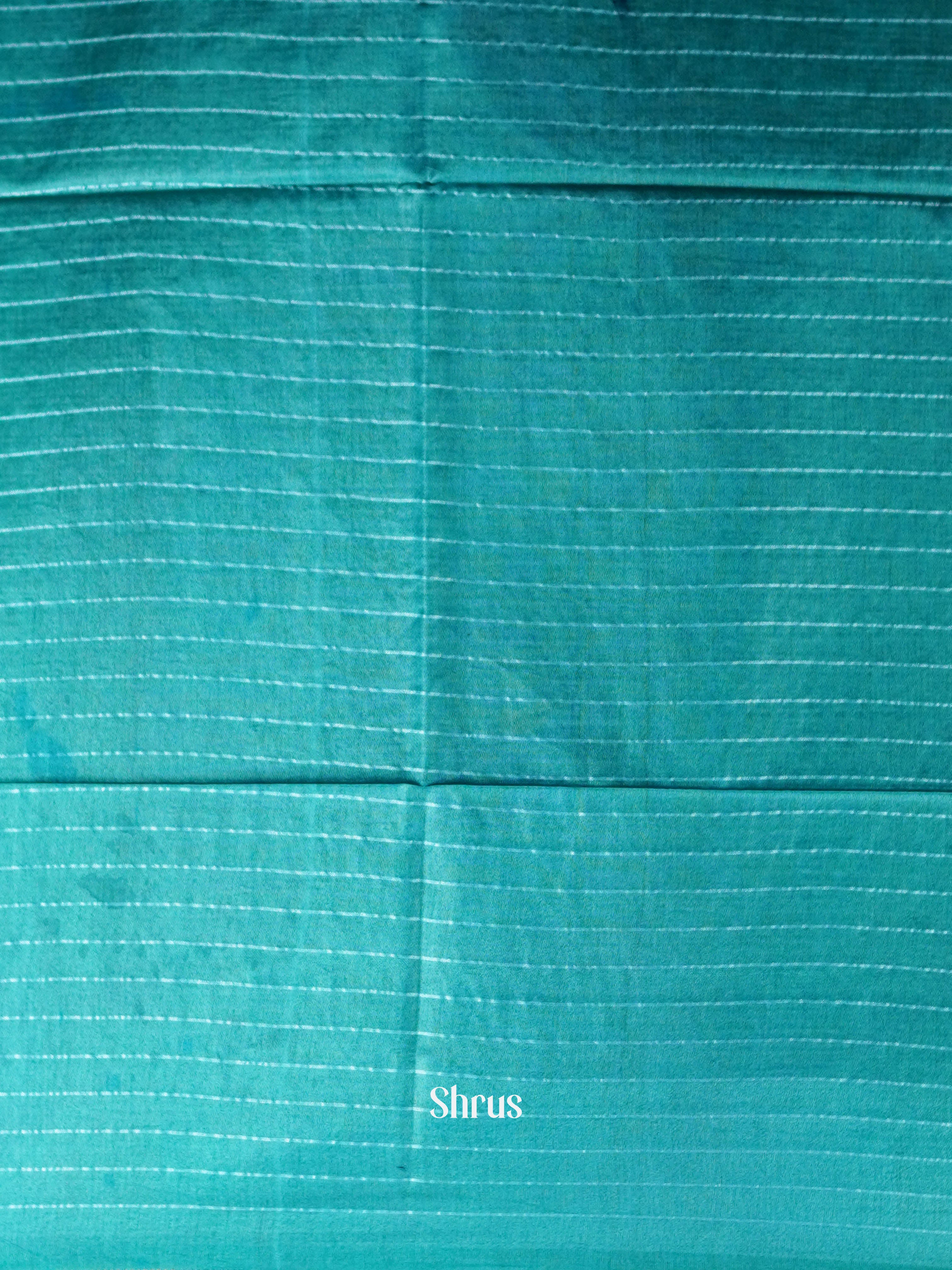 Teal & Purple - Semi Tussar Saree - Shop on ShrusEternity.com