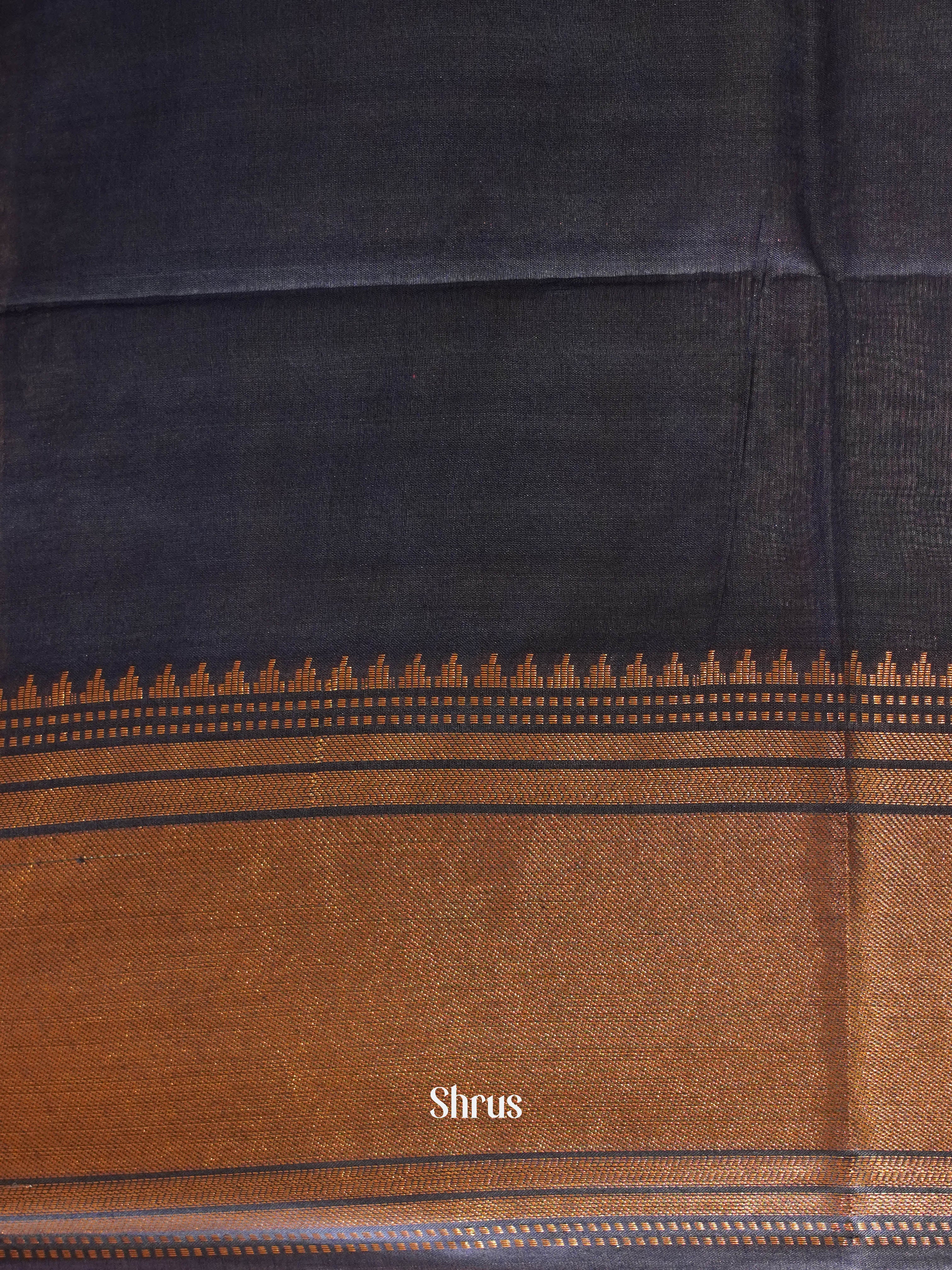 Army Green & Blue - Semi Tussar Saree - Shop on ShrusEternity.com