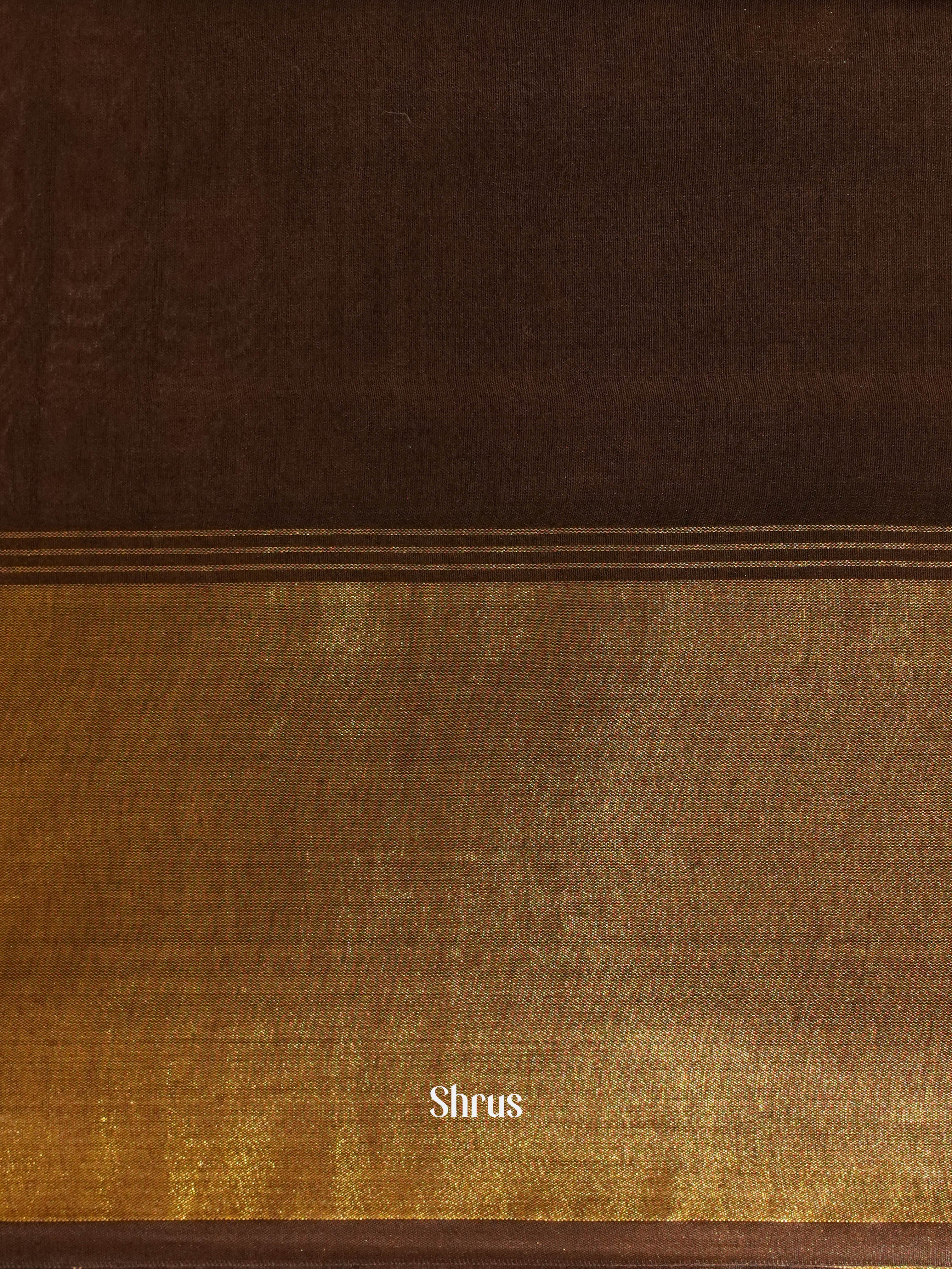 Beige & Brown - Semi Tussar Saree - Shop on ShrusEternity.com