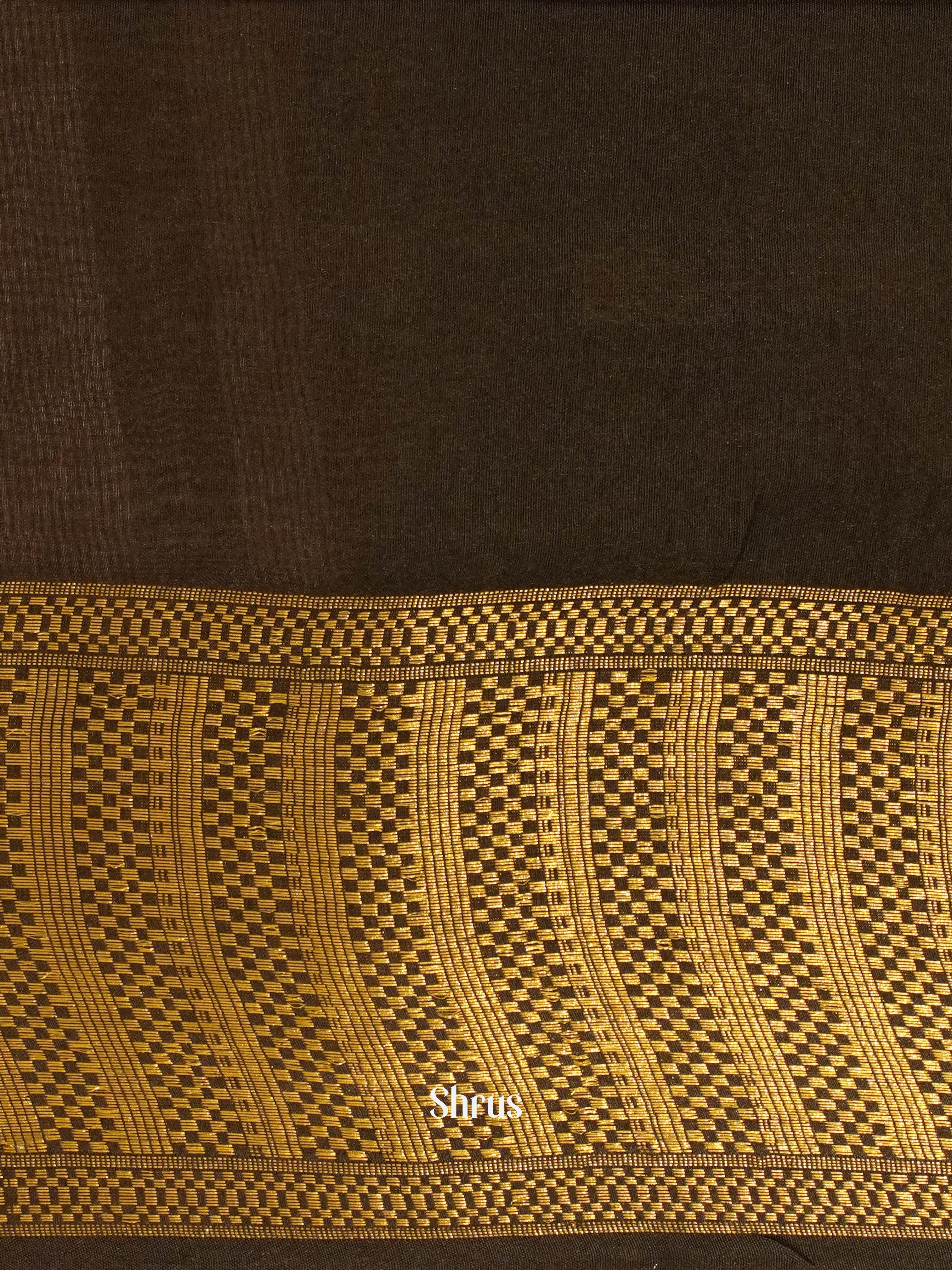 Brown & Dark Brown - Semi Tussar Saree - Shop on ShrusEternity.com