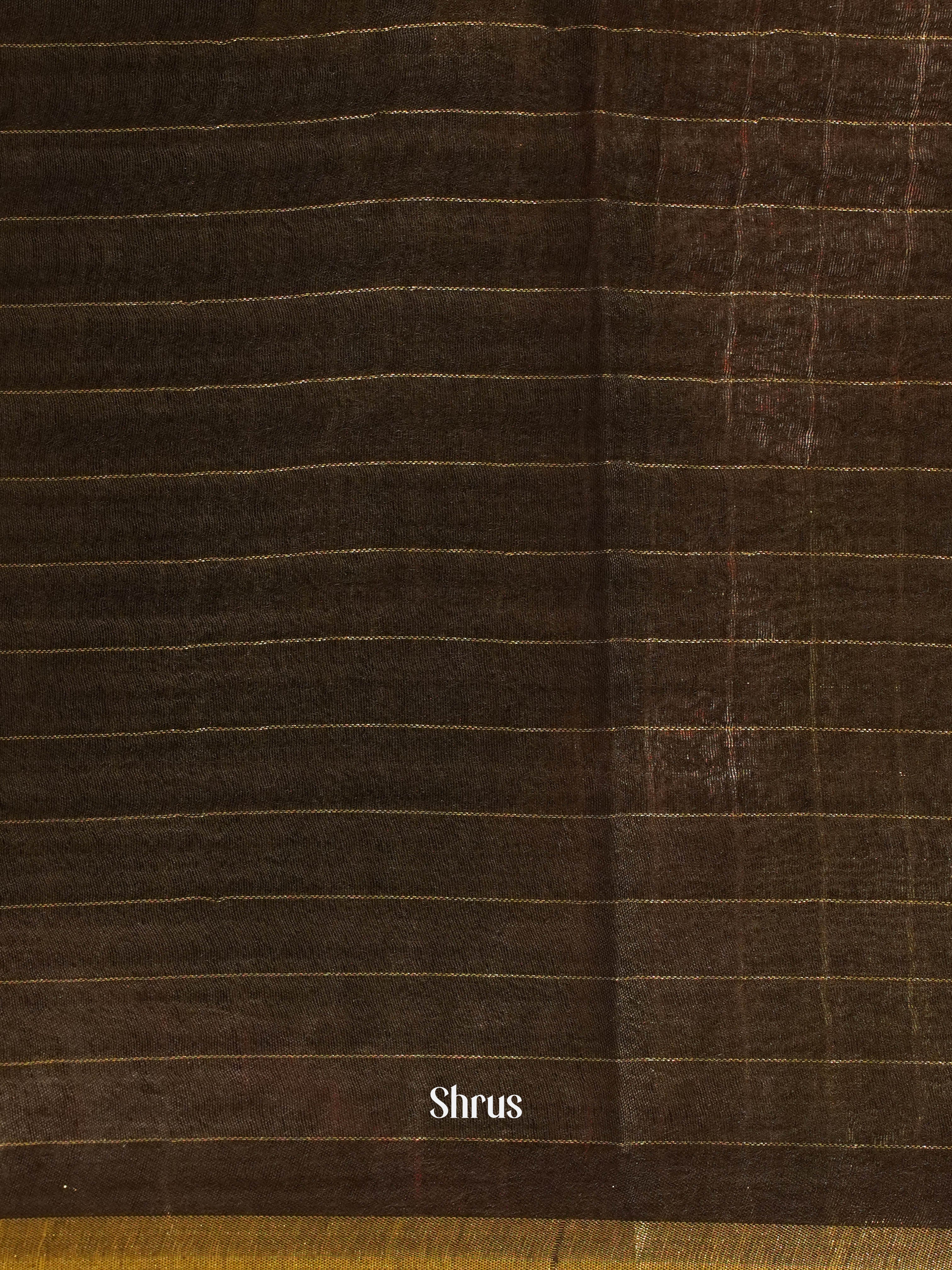 Mehandi Green & Brown - Semi Tussar Saree - Shop on ShrusEternity.com