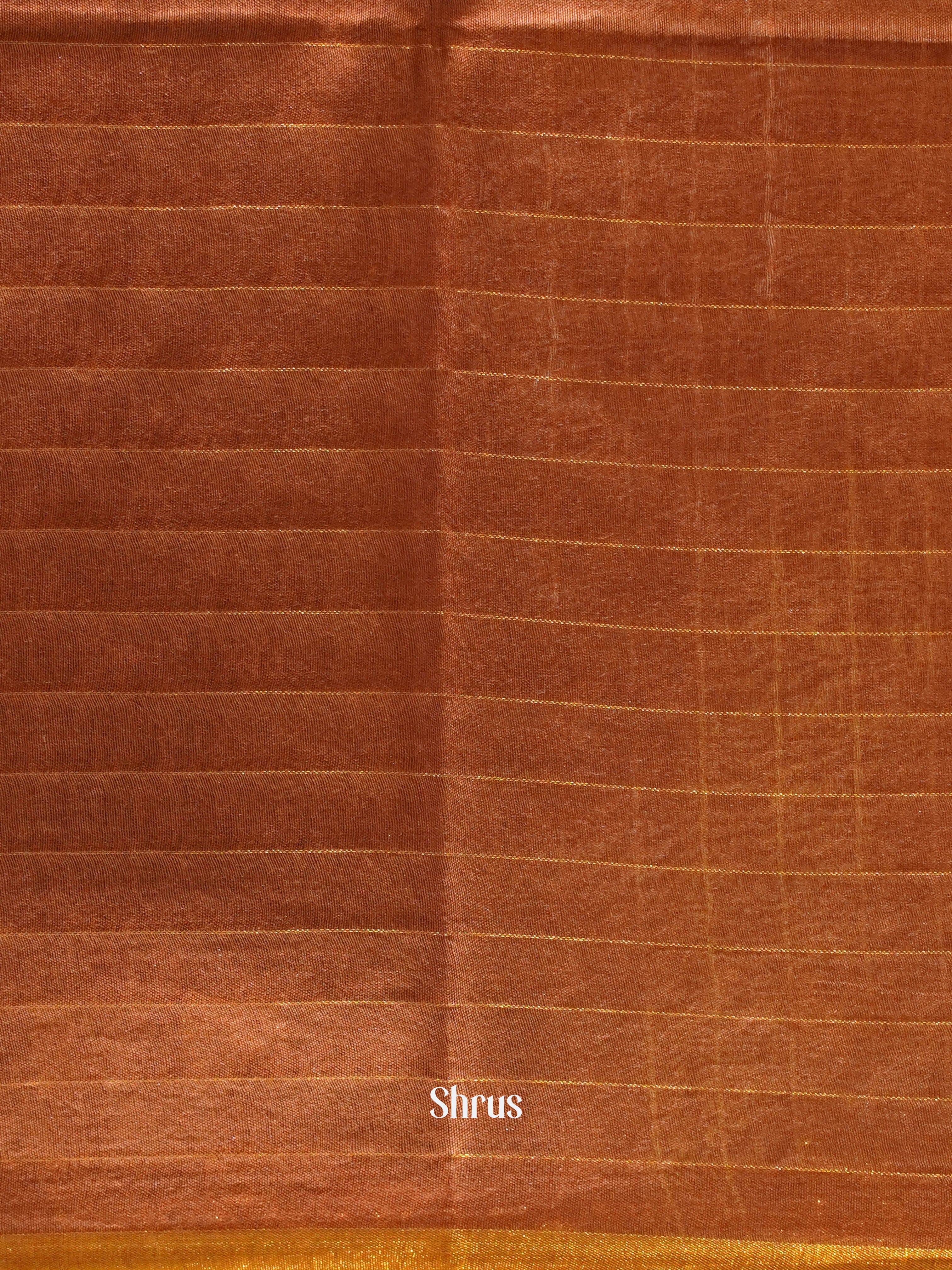 Bluish Grey & Brown - Semi Tussar Saree - Shop on ShrusEternity.com