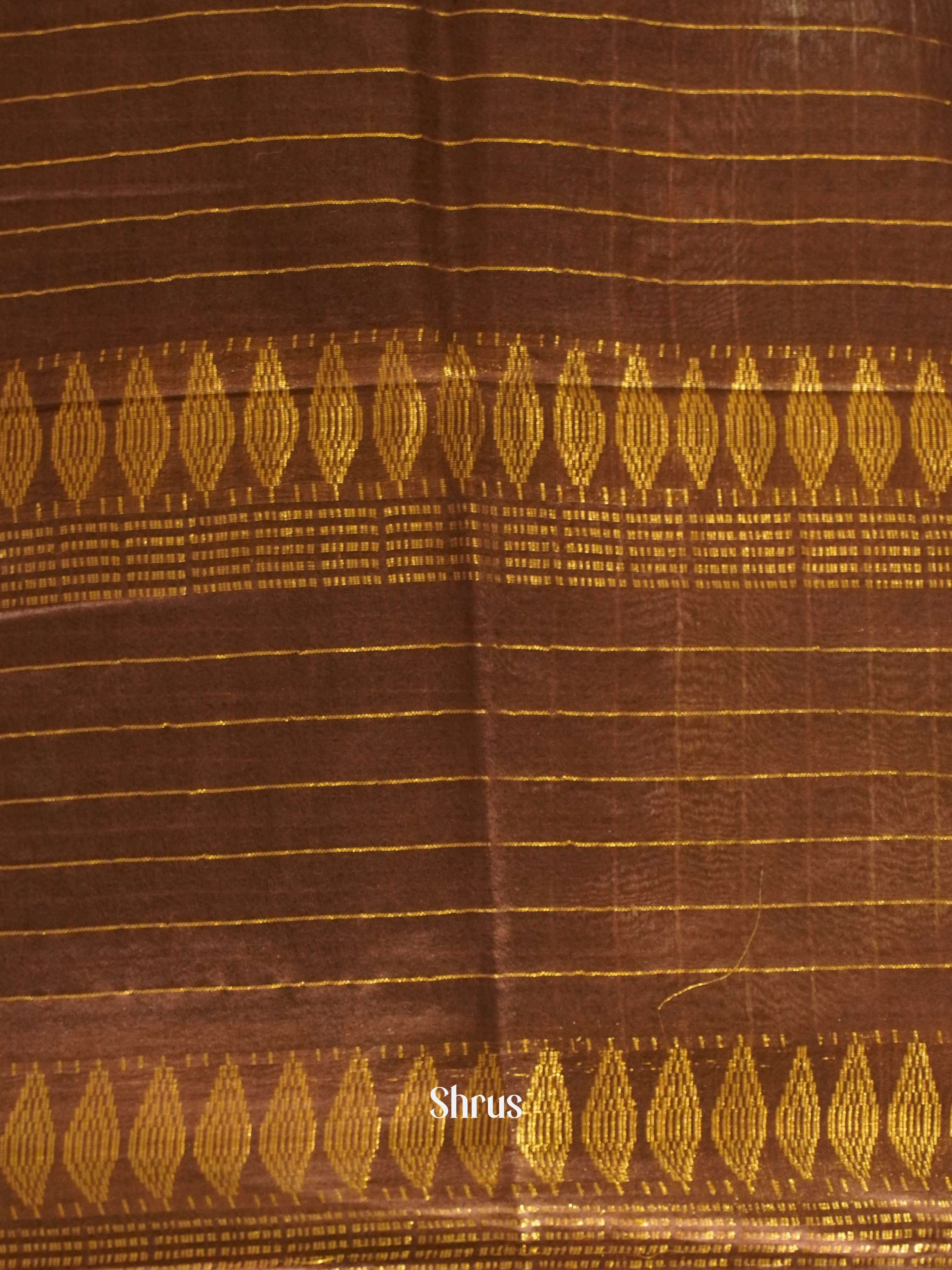 Beige & Brown - Semi Tussar Saree - Shop on ShrusEternity.com