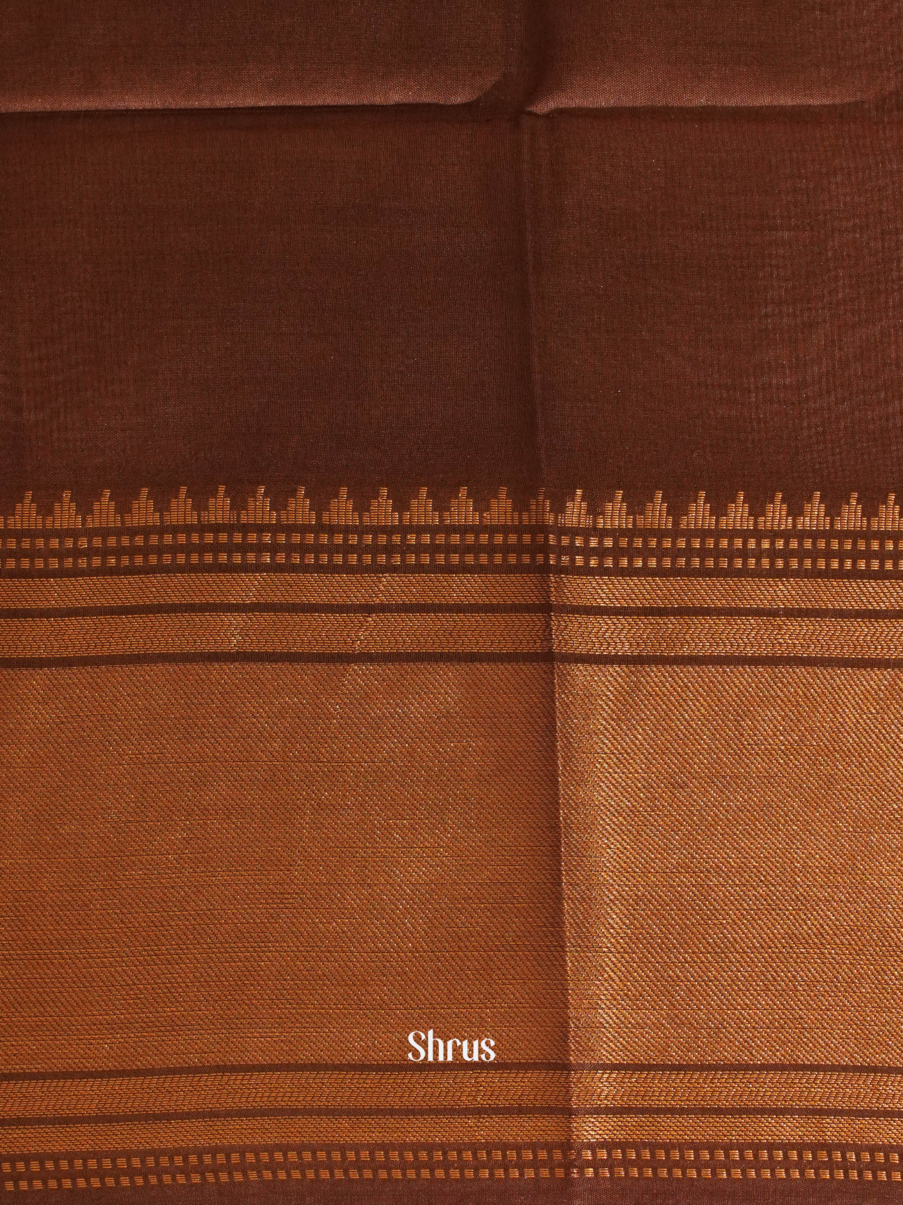 Beige & Brown- Semi Tussar Saree - Shop on ShrusEternity.com