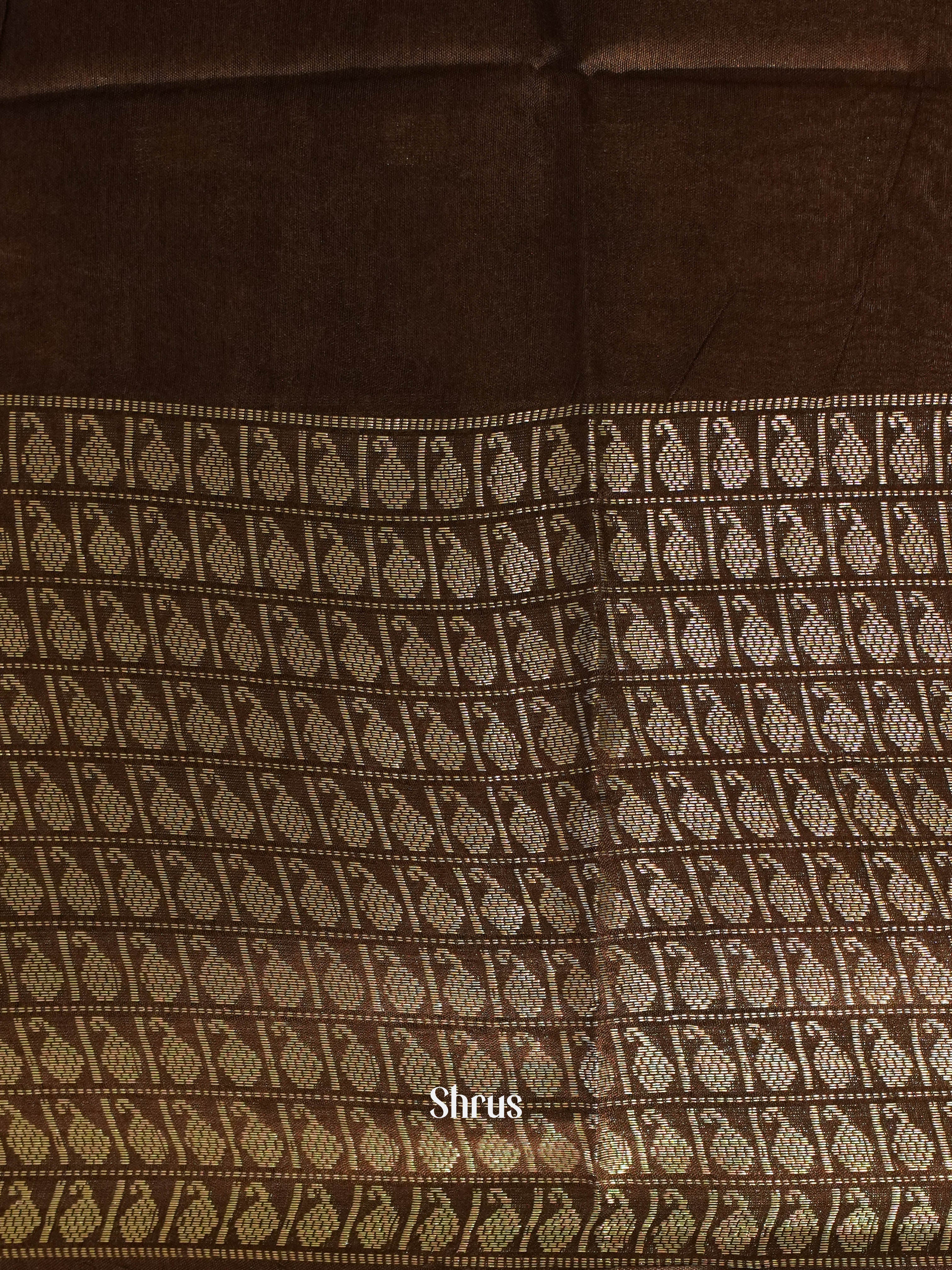 Beige & Brown - Semi Tussar Saree - Shop on ShrusEternity.com
