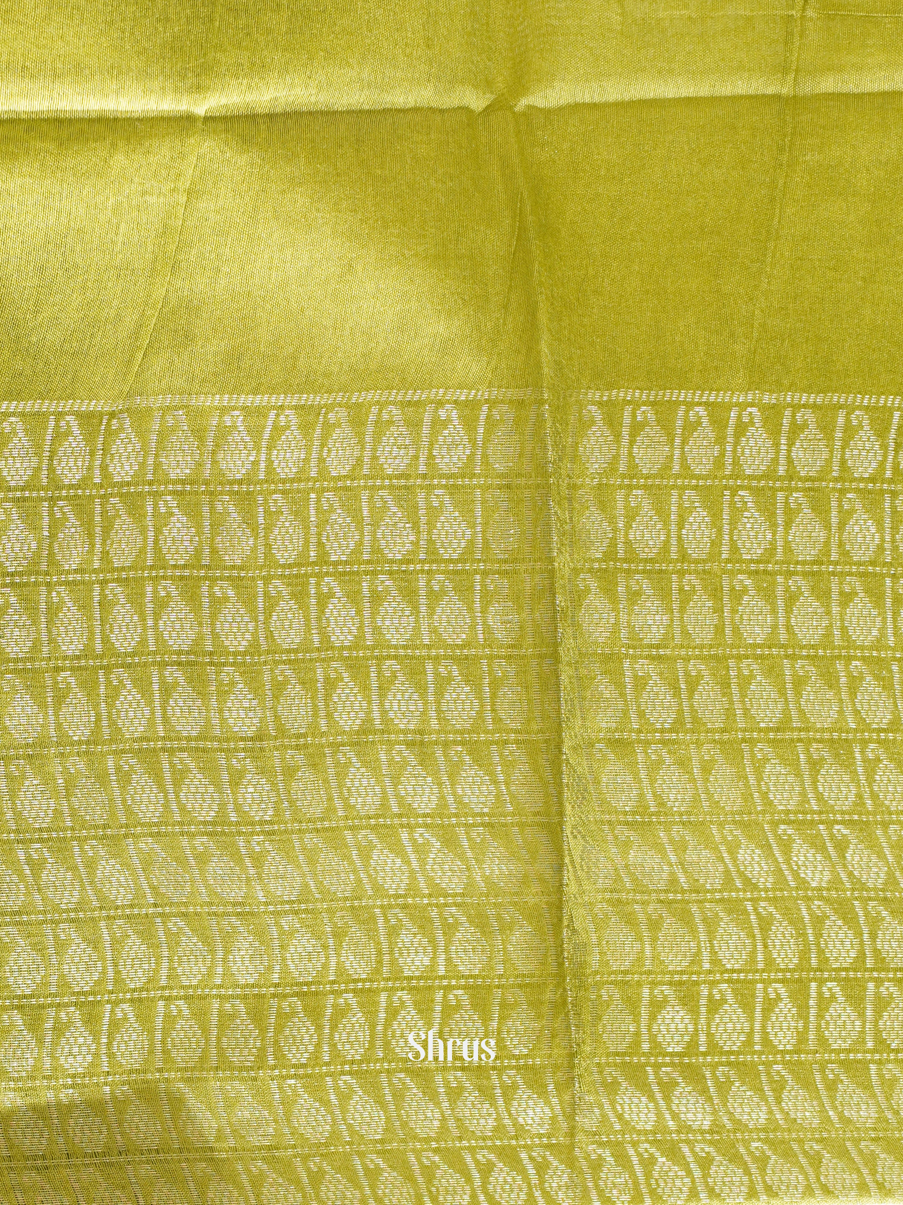 Reddish Orange & Green - Semi Tussar Saree - Shop on ShrusEternity.com