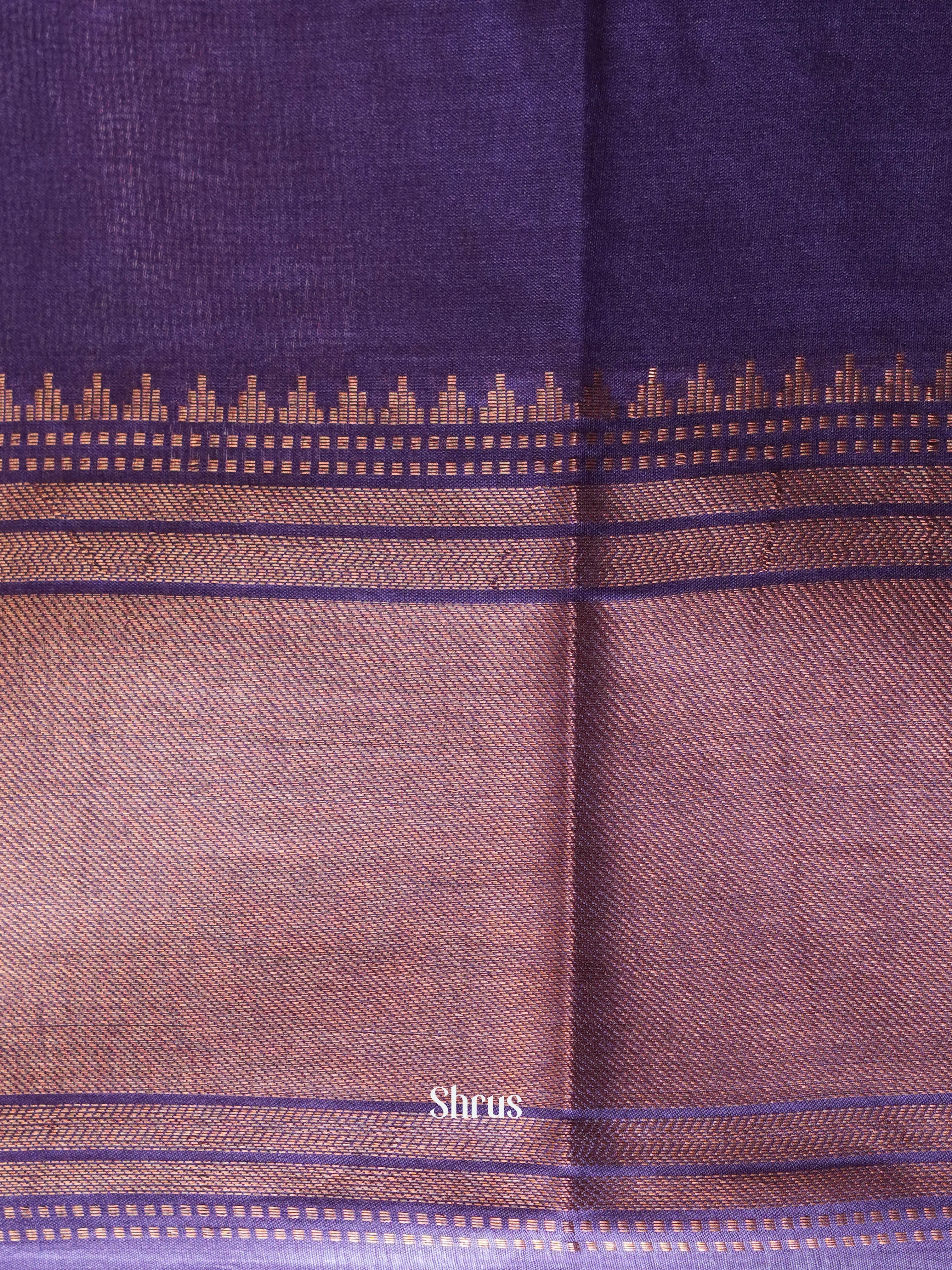Grey & Purple - Semi Tussar Saree - Shop on ShrusEternity.com