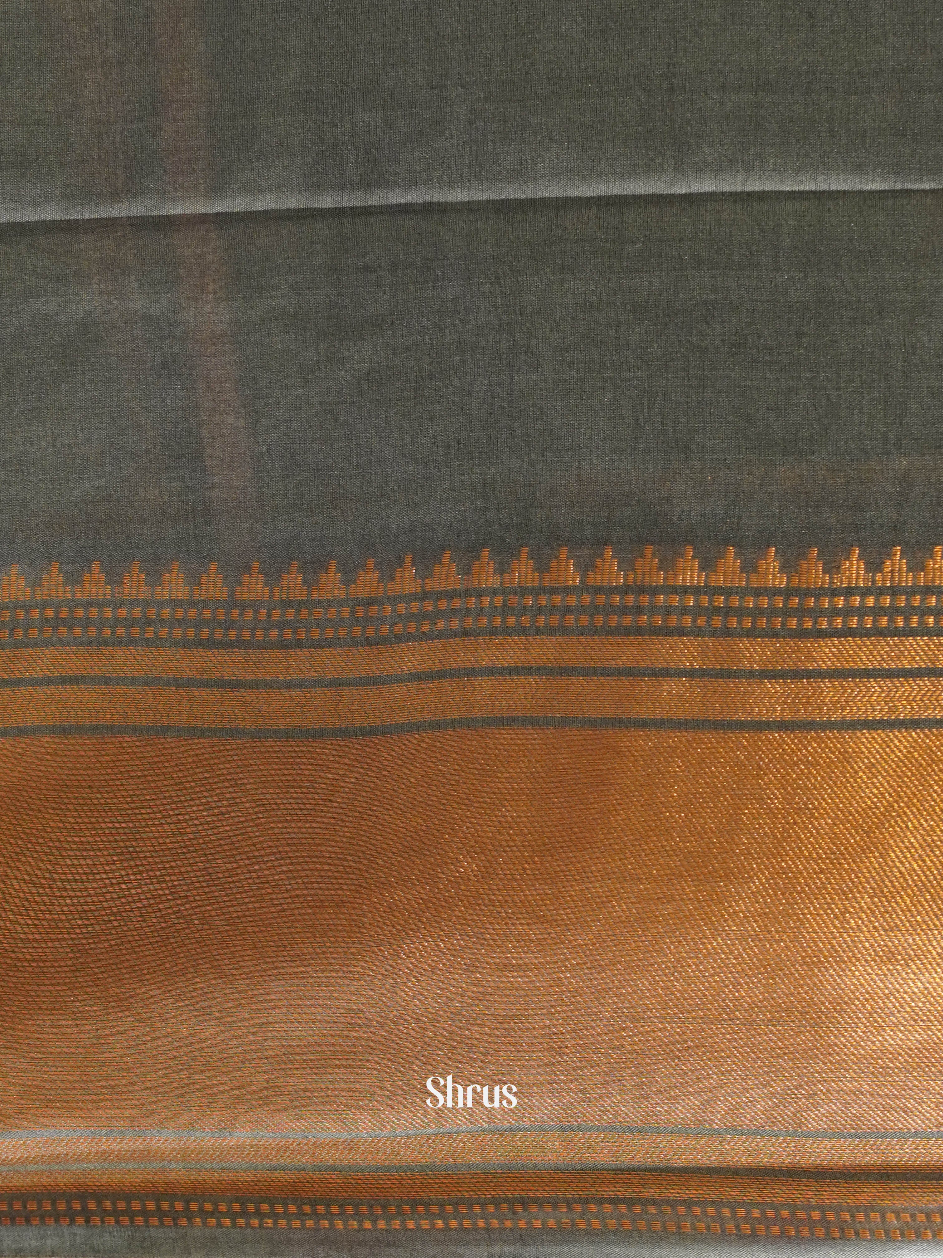 Teal & Grey - Semi Tussar Saree - Shop on ShrusEternity.com