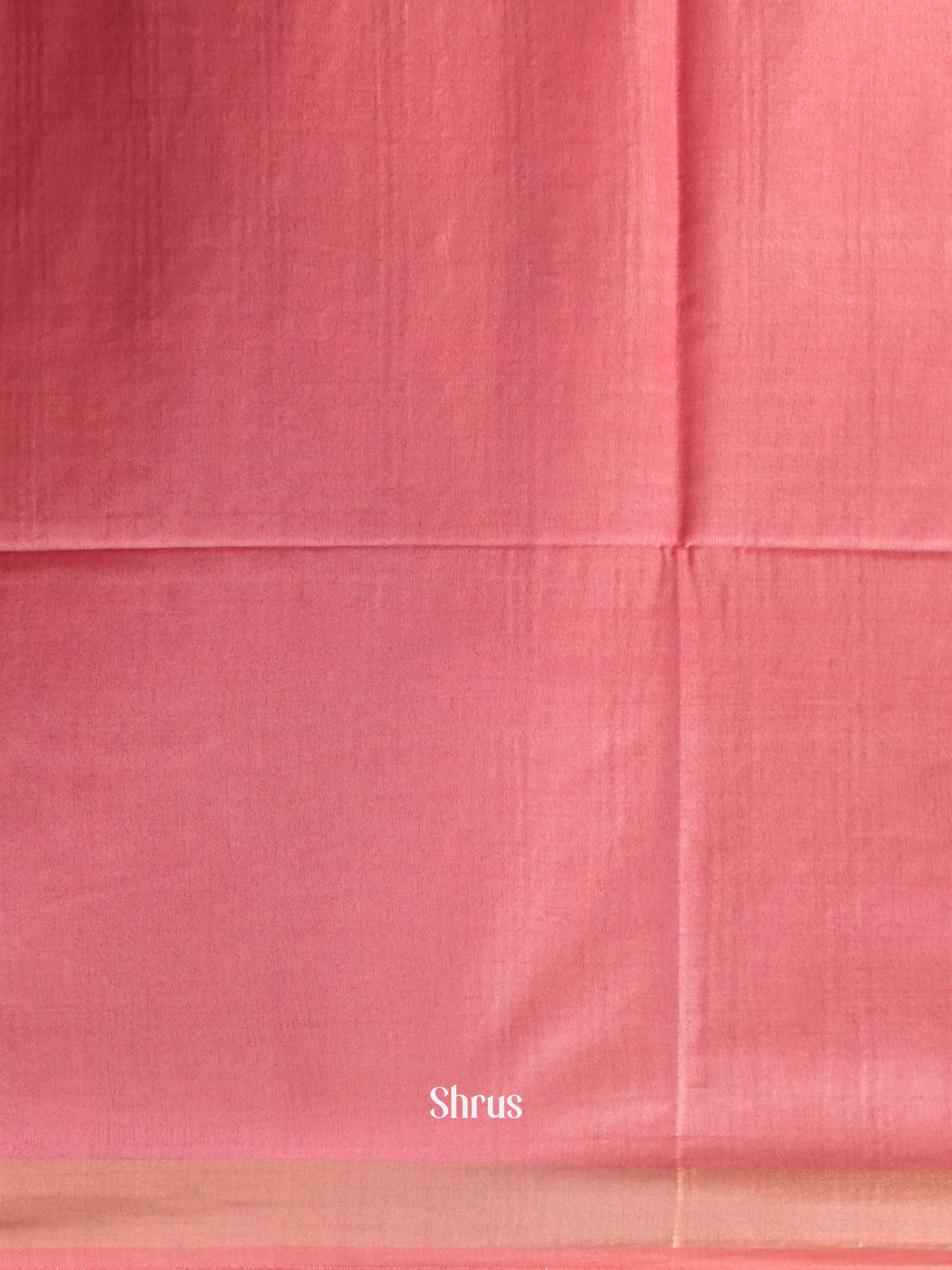 Grey & Pink - Semi Tussar Saree - Shop on ShrusEternity.com