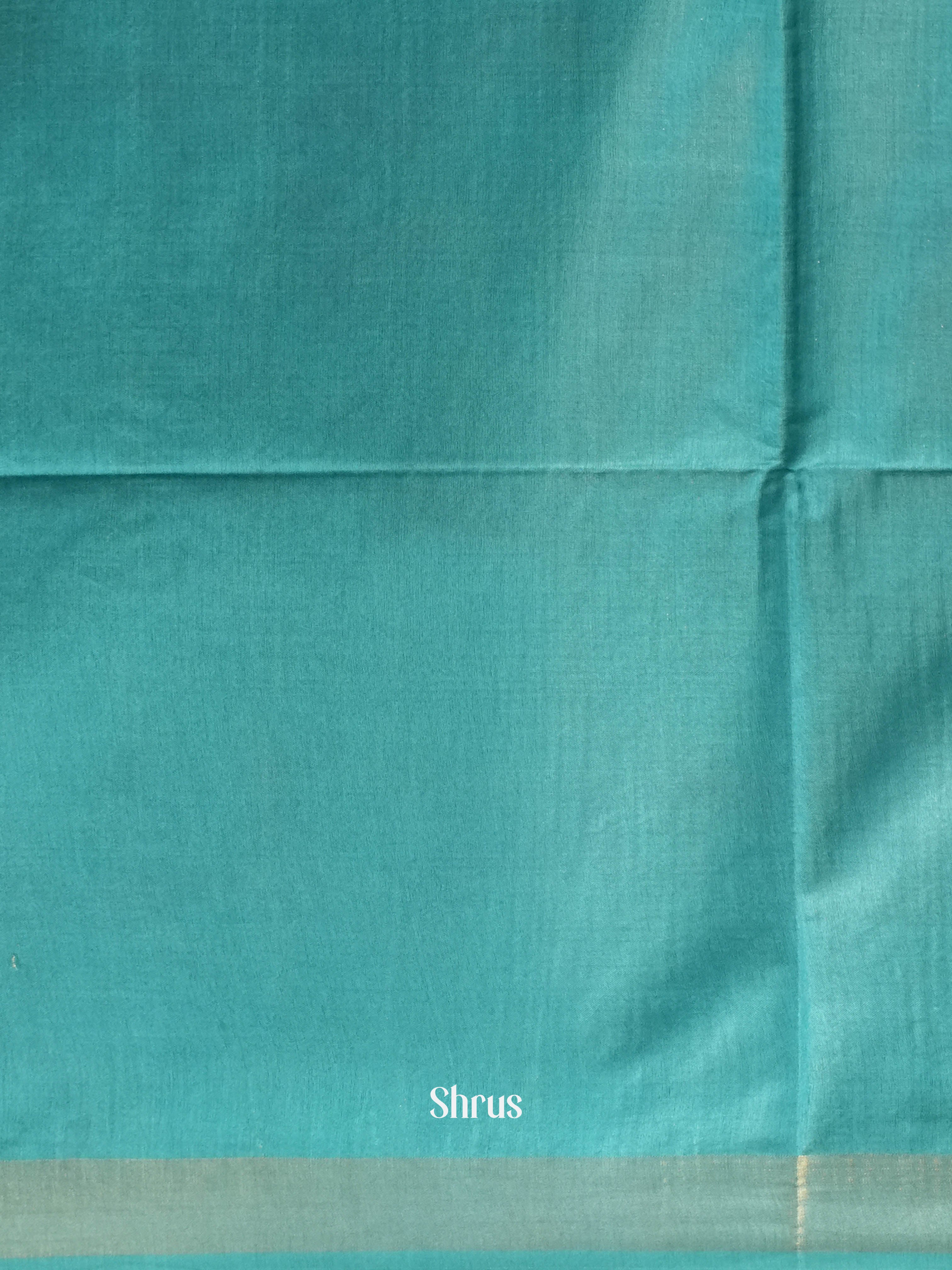 Purple & Teal Blue - Semi Tussar Saree - Shop on ShrusEternity.com